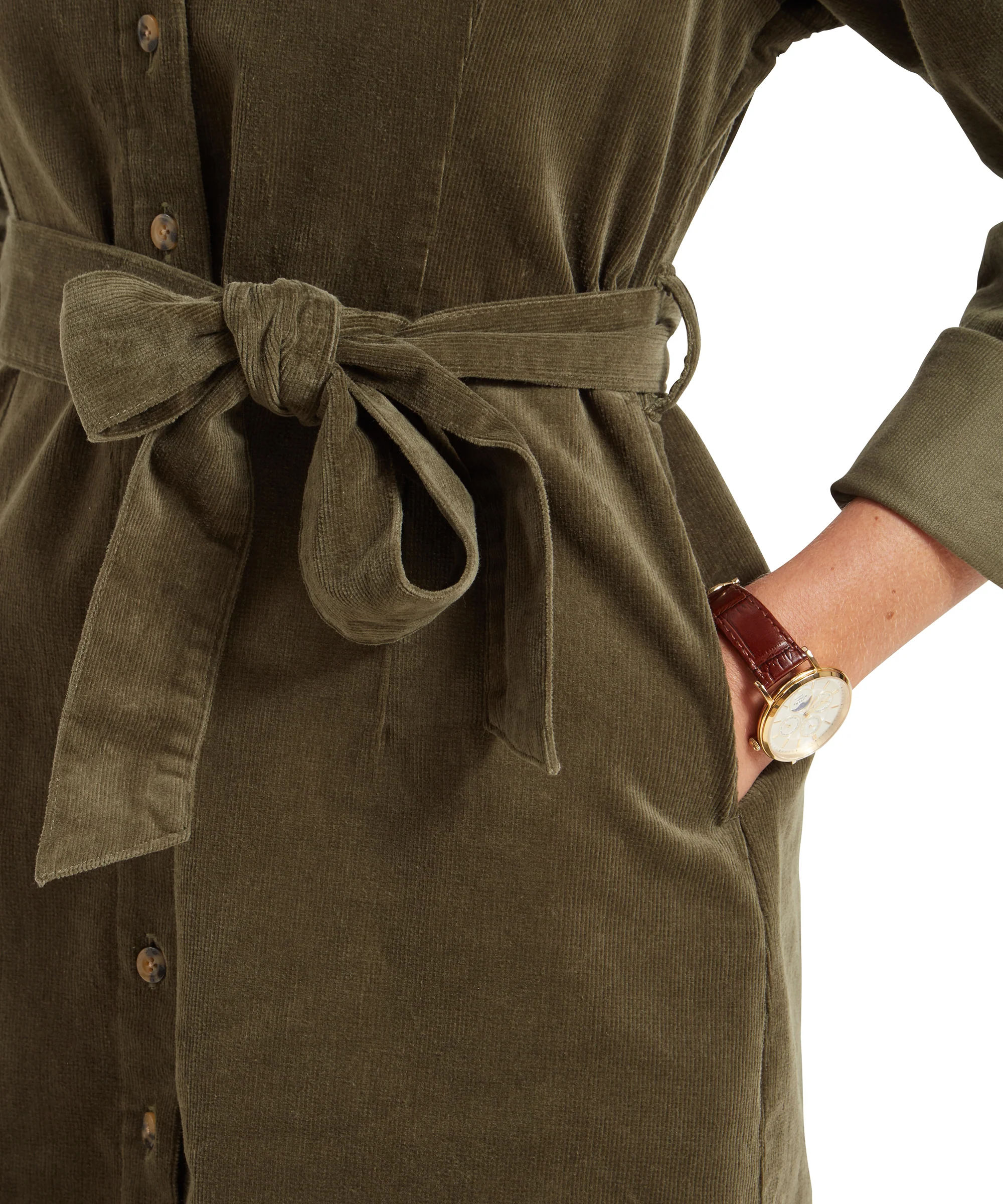 Sage Cord Dress - Dark Sage - Image 6