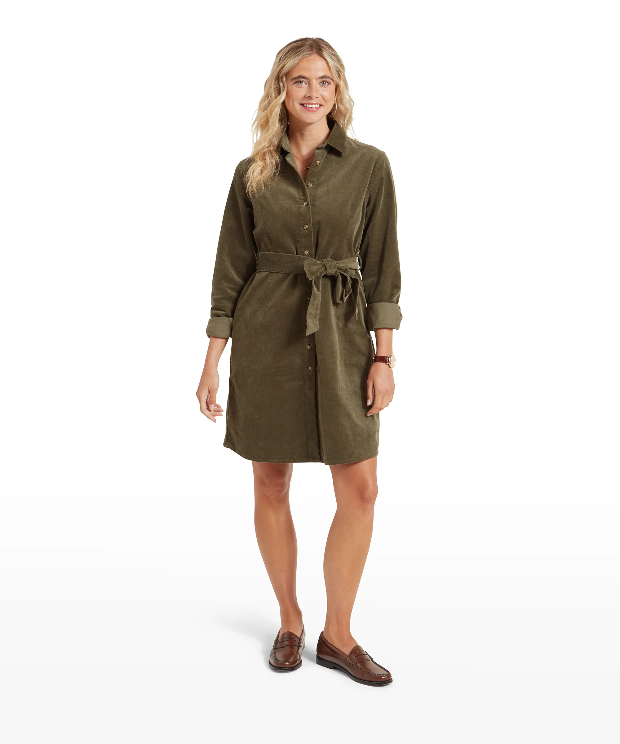 Sage Cord Dress - Dark Sage - Image 8
