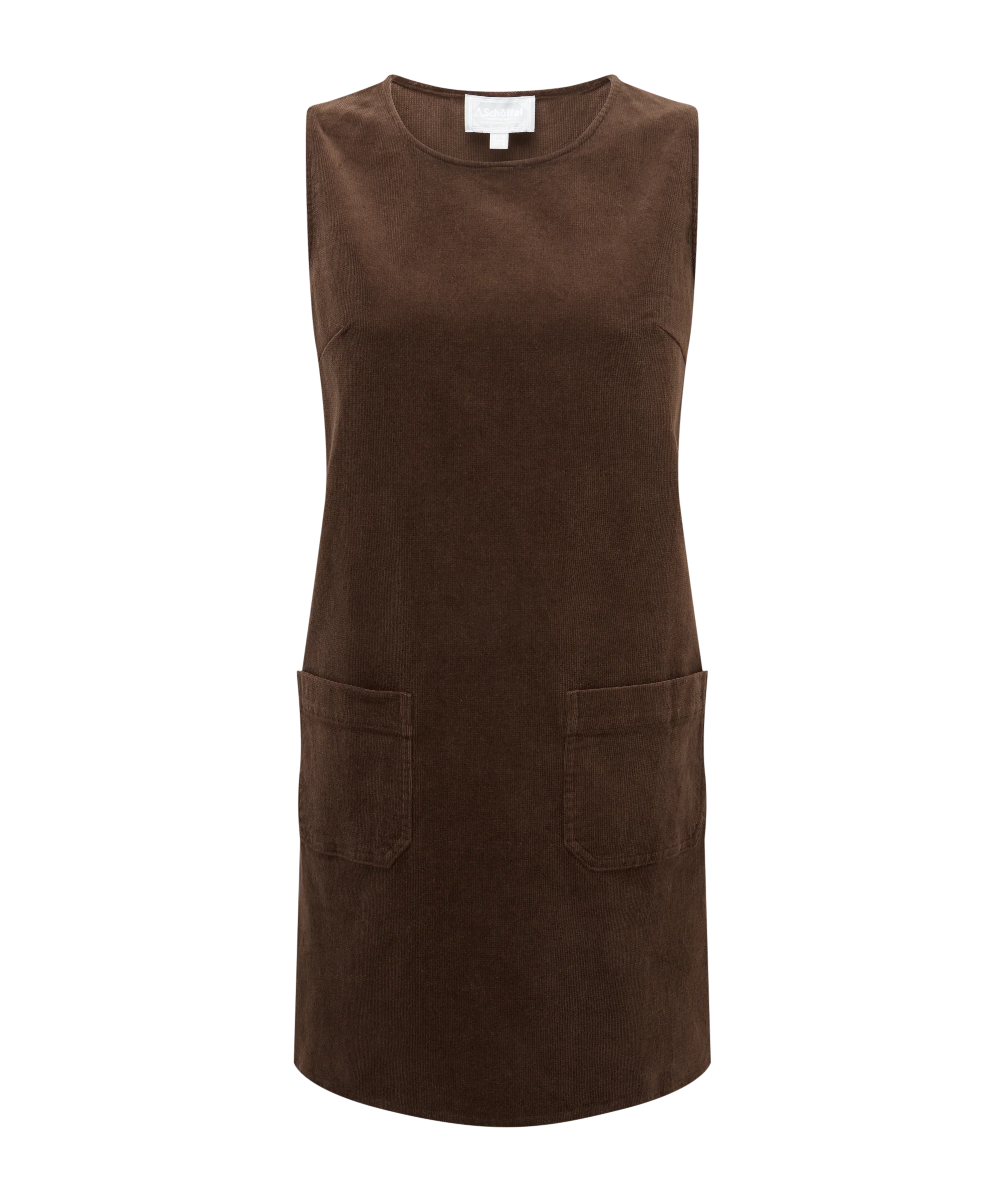 Sage Cord Pinafore Dress - Chocolate