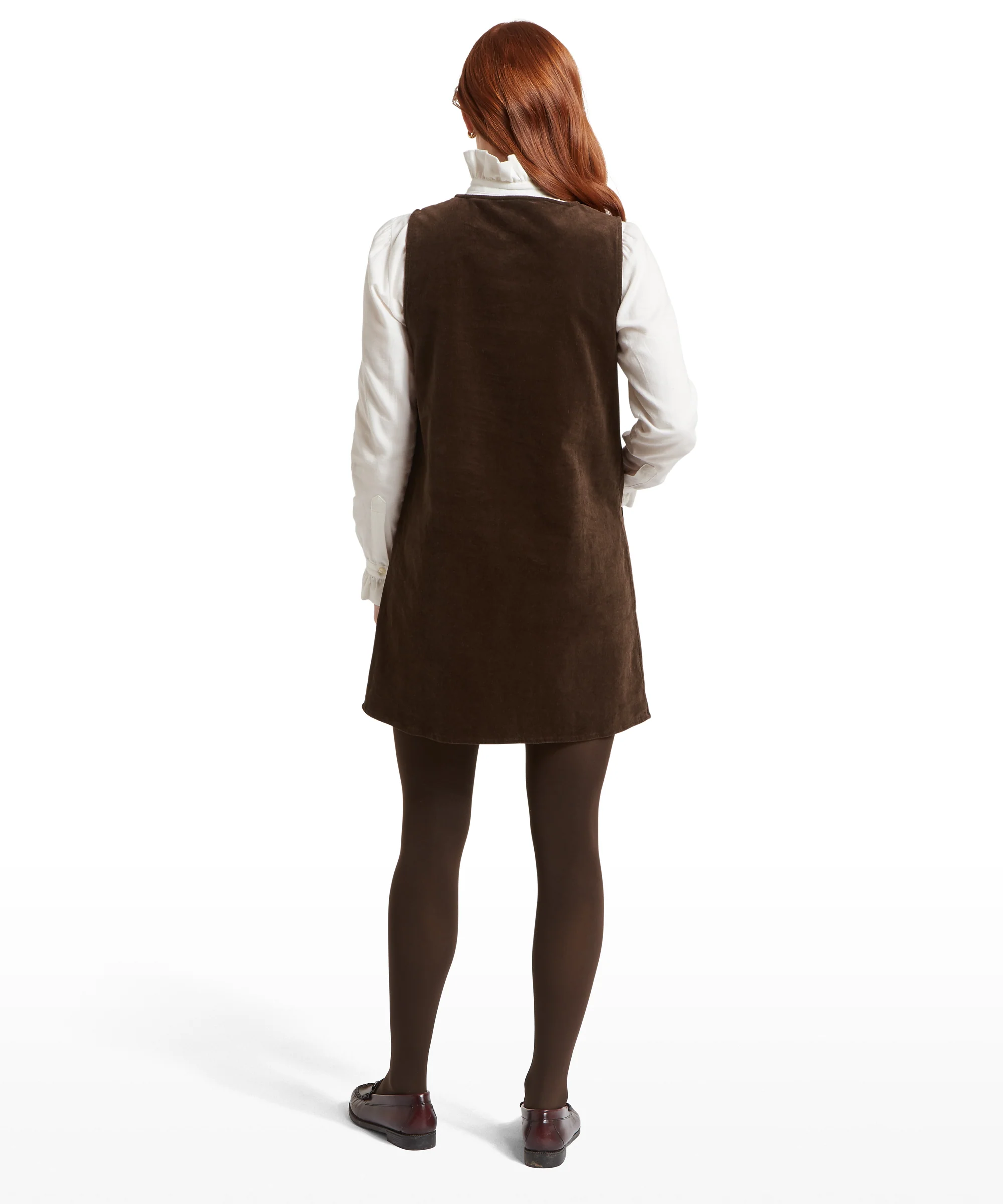 Sage Cord Pinafore Dress - Chocolate - Image 6