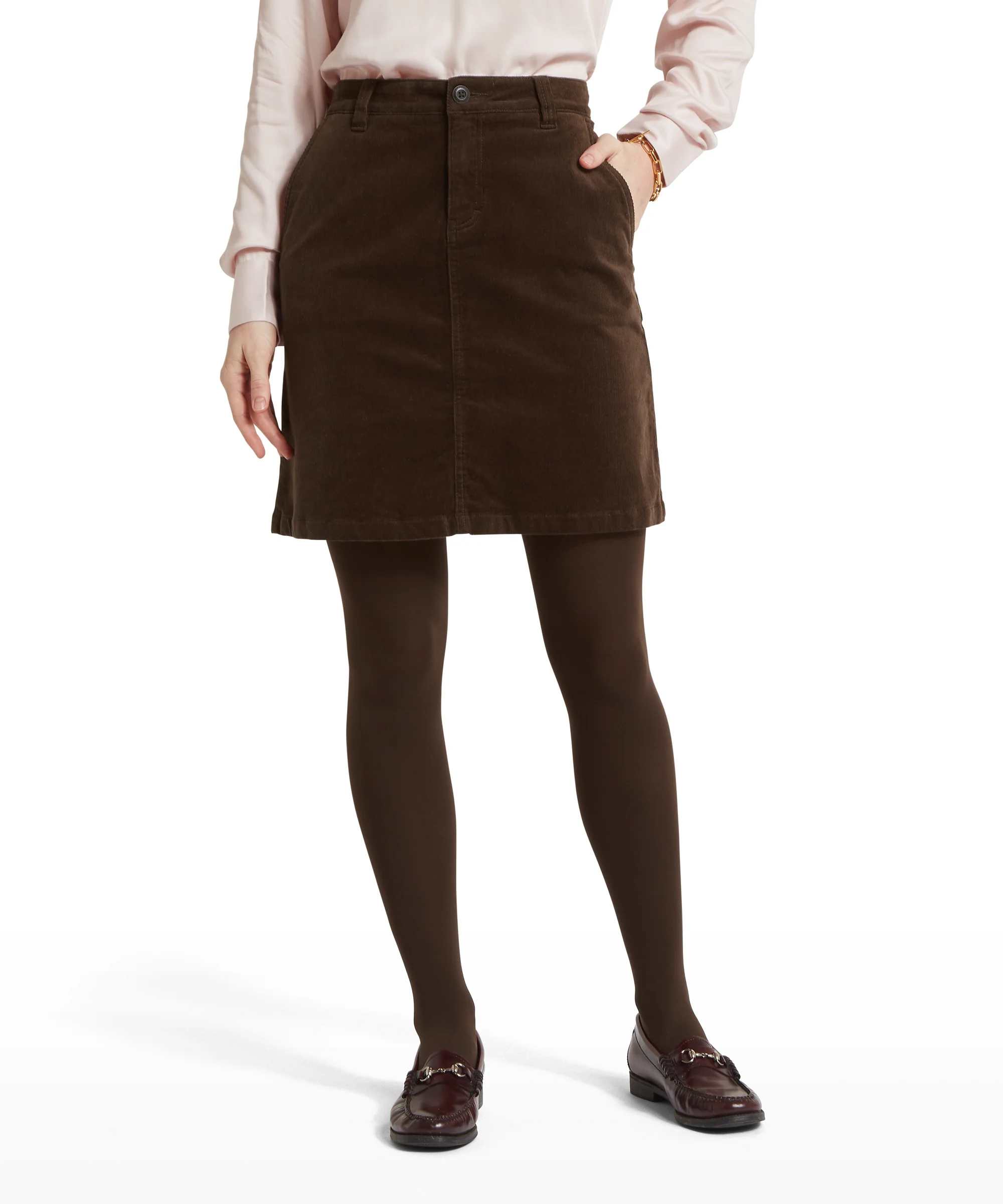 Sage Cord Skirt - Chocolate - Image 2