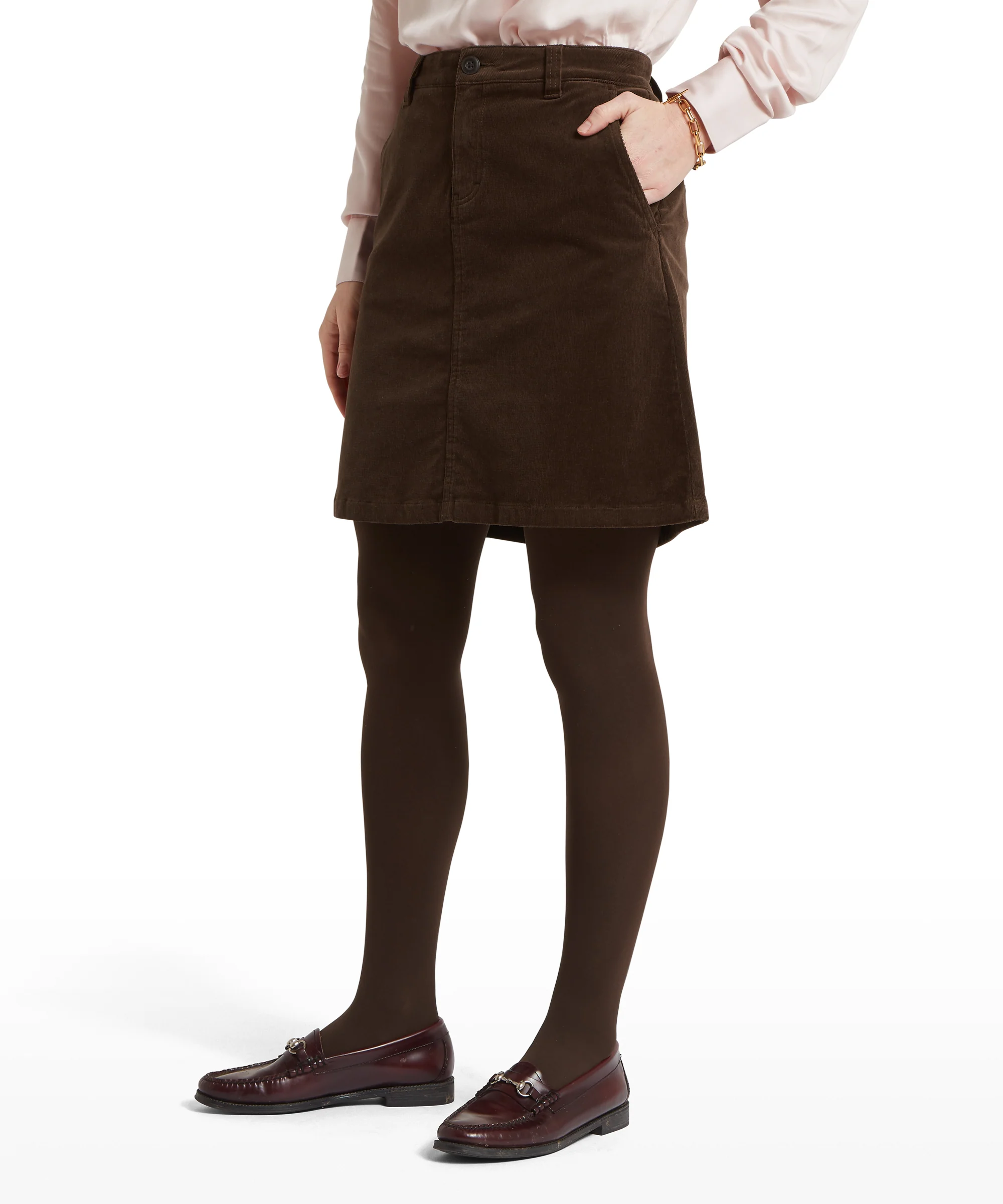 Sage Cord Skirt - Chocolate - Image 4
