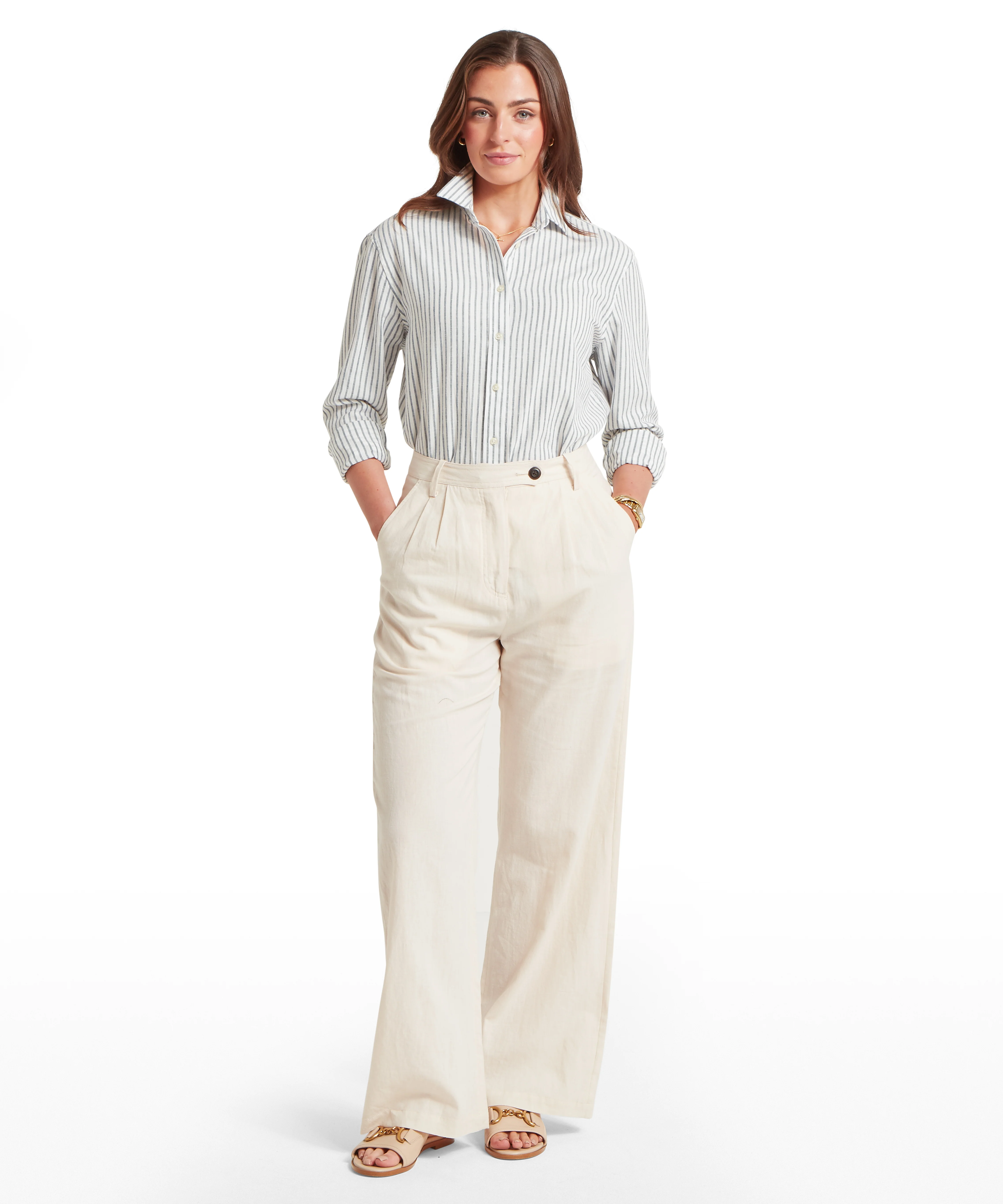 Salthouse Linen Shirt - Blue Stripe - Image 3