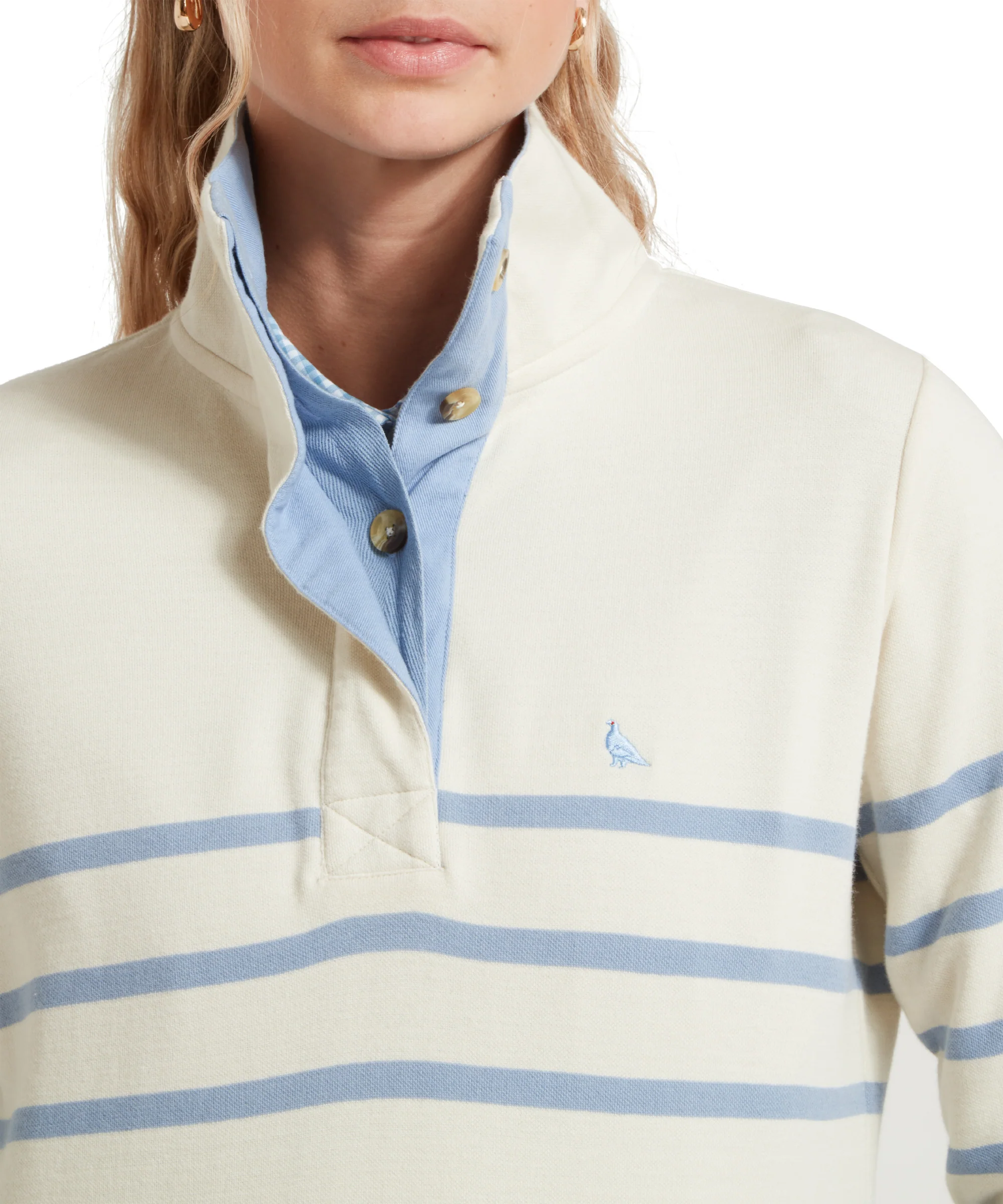 Sandown Sweatshirt - Pale Stone Stripe - Image 6