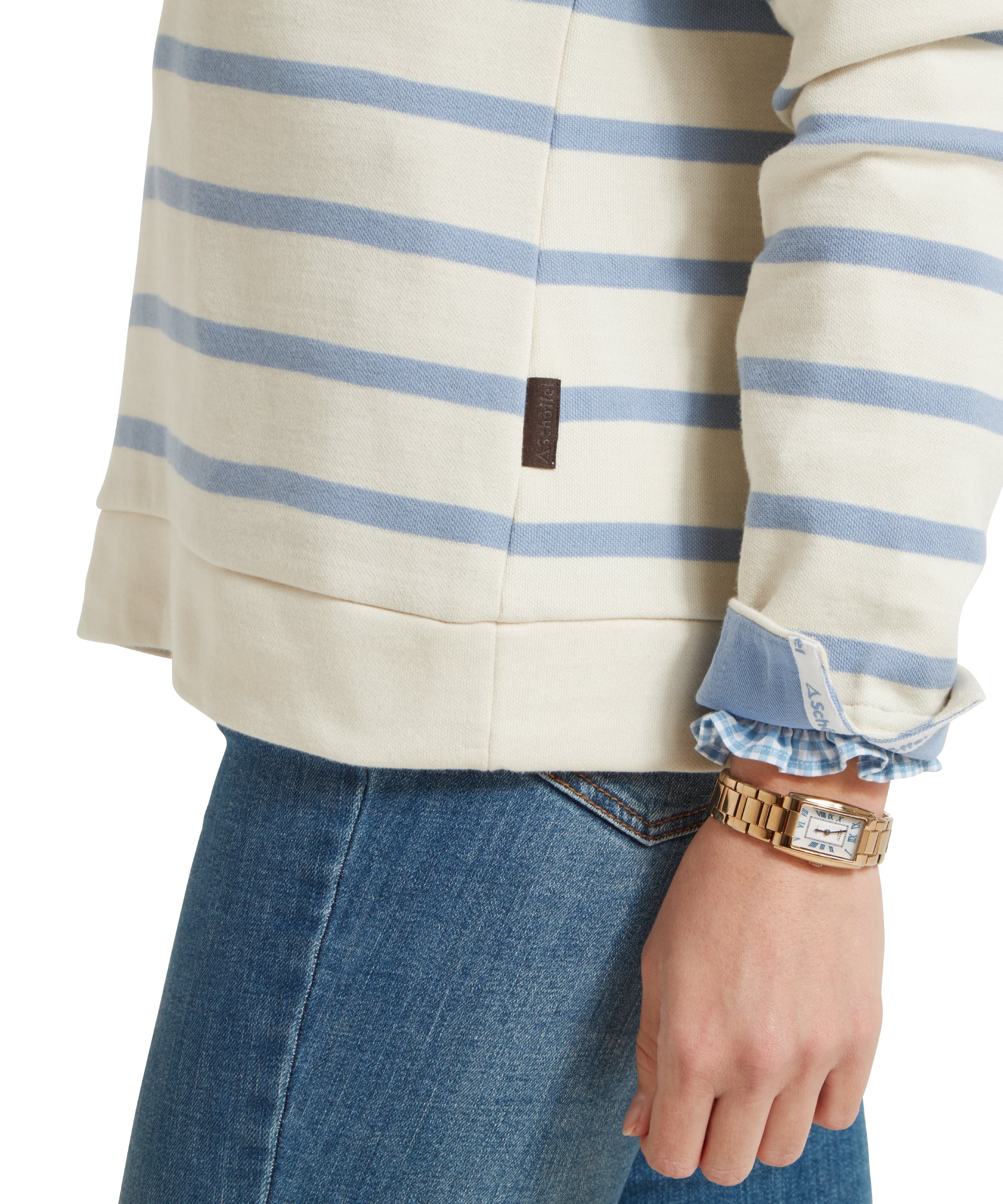 Sandown Sweatshirt - Pale Stone Stripe - Image 7