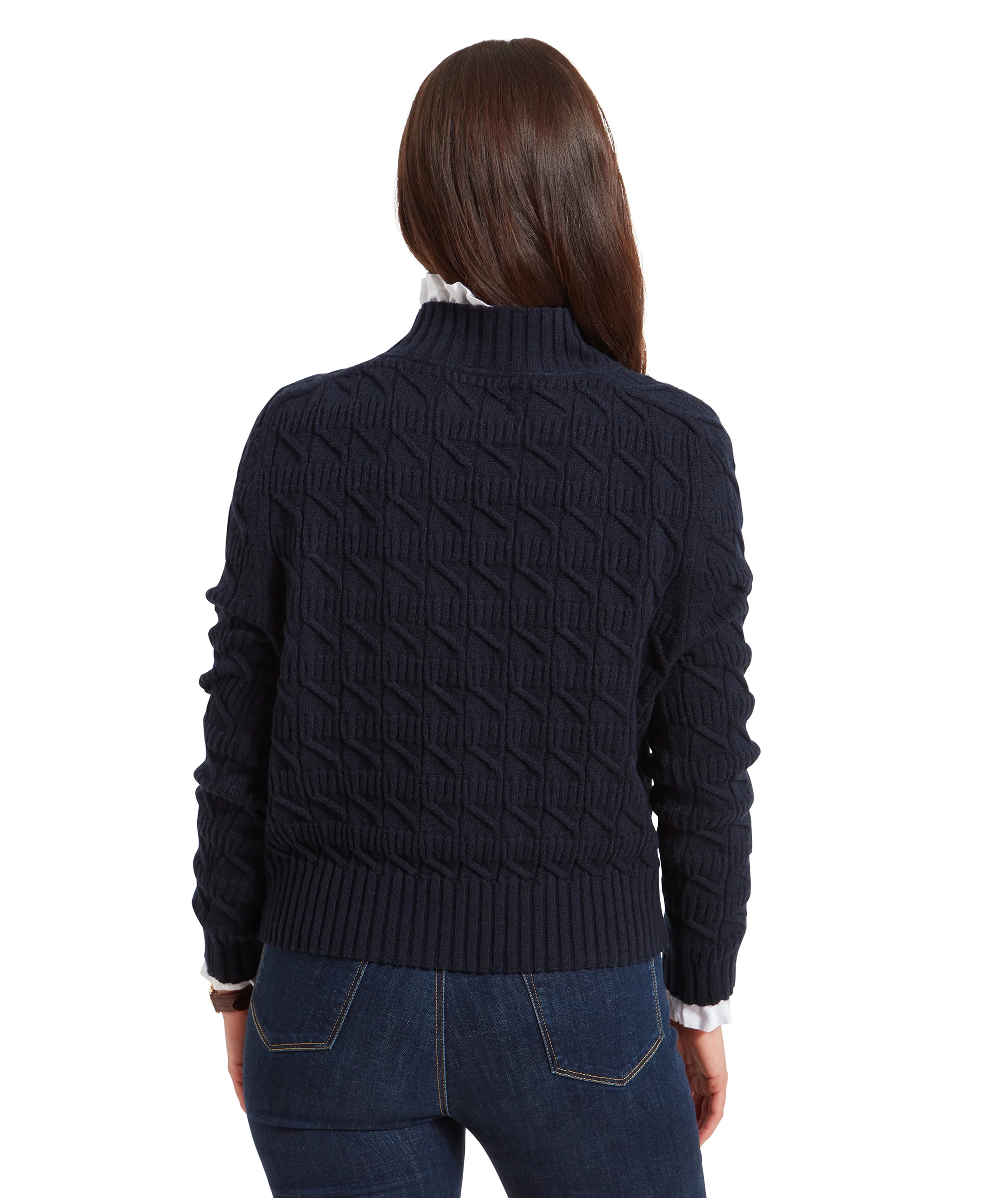 Sandsend Cable Jumper - Navy - Image 5