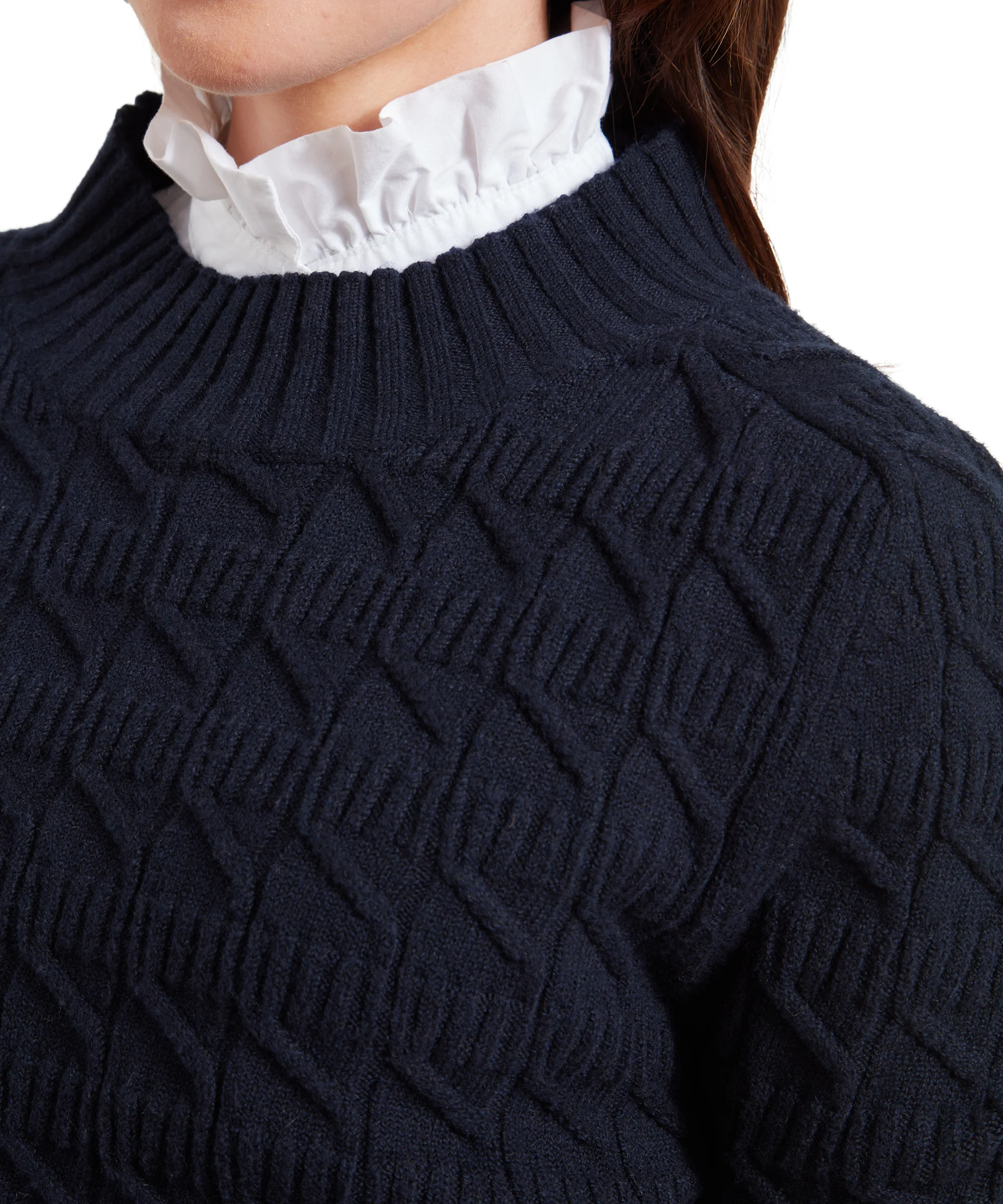 Sandsend Cable Jumper - Navy - Image 6
