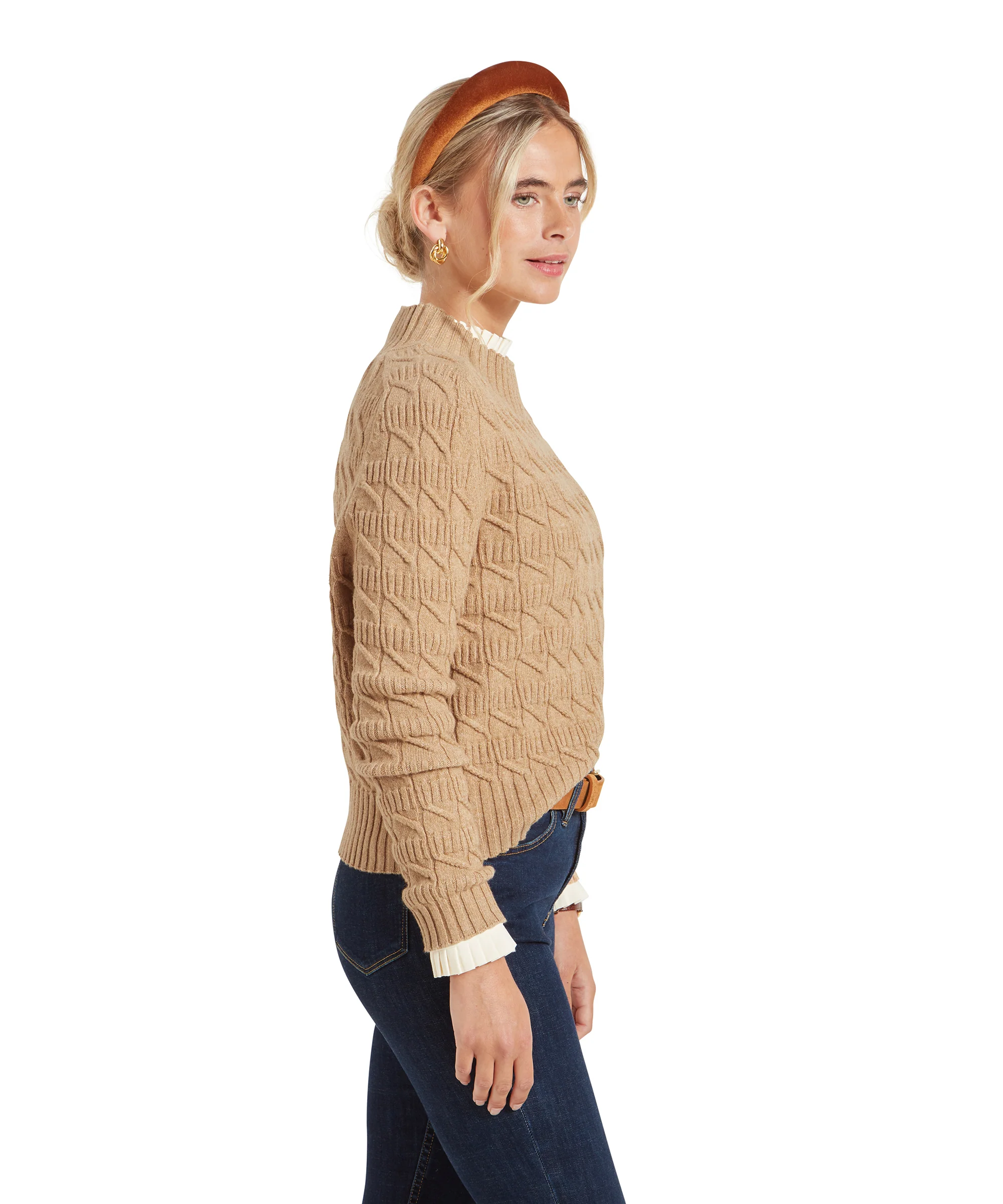 Sandsend Cable Jumper - Warm Sand - Image 4