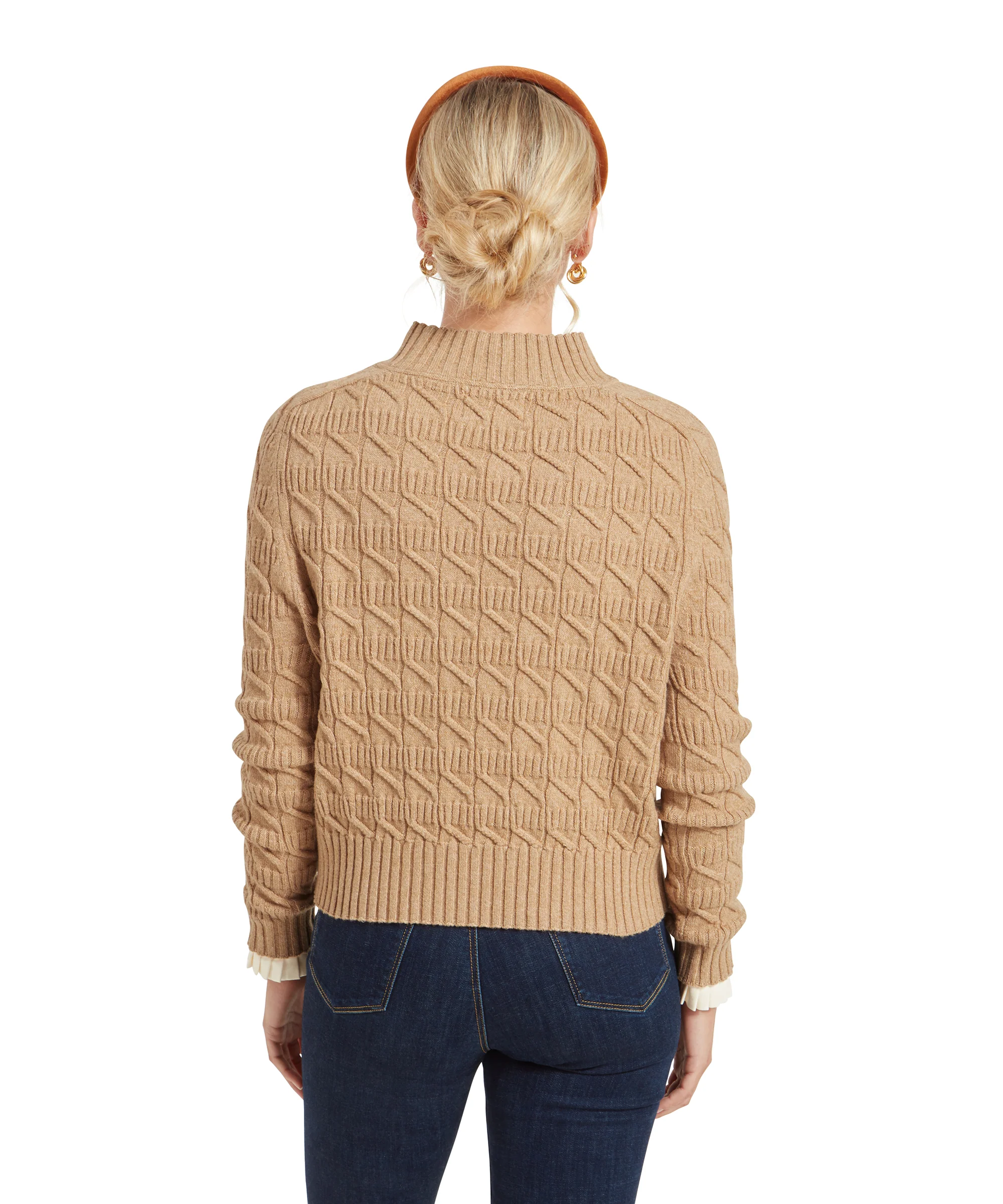 Sandsend Cable Jumper - Warm Sand - Image 5