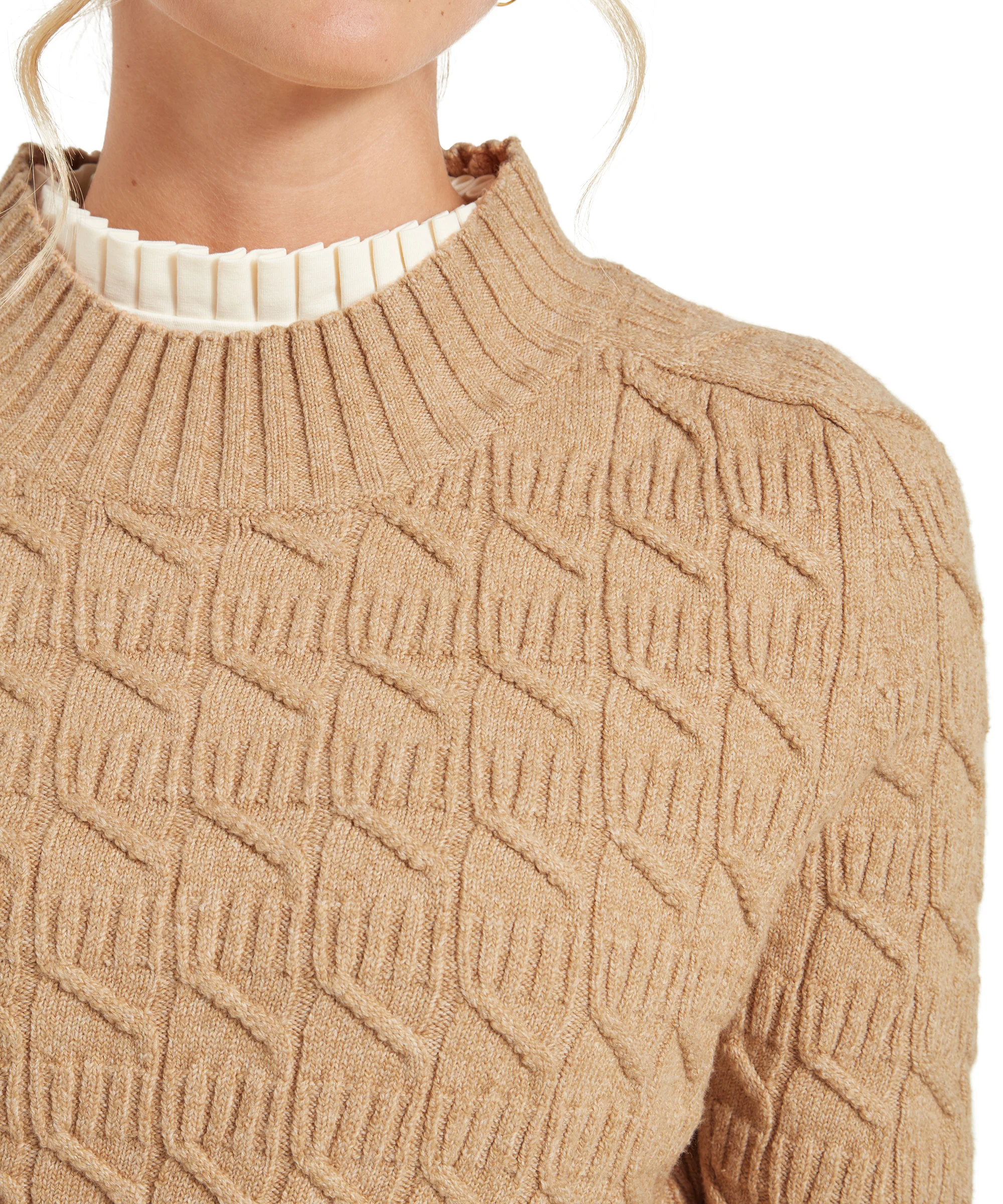 Sandsend Cable Jumper - Warm Sand - Image 6