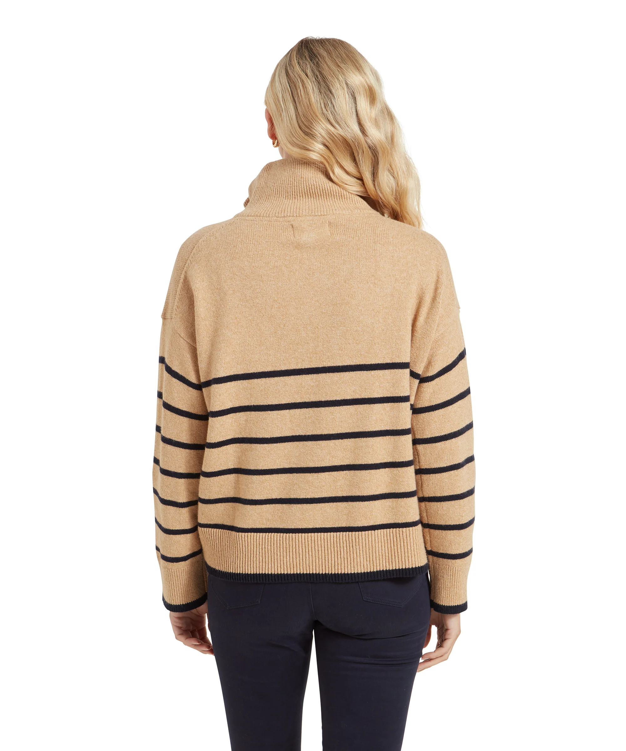 Sandsend Quarter Zip Jumper - Warm Sand - Image 5