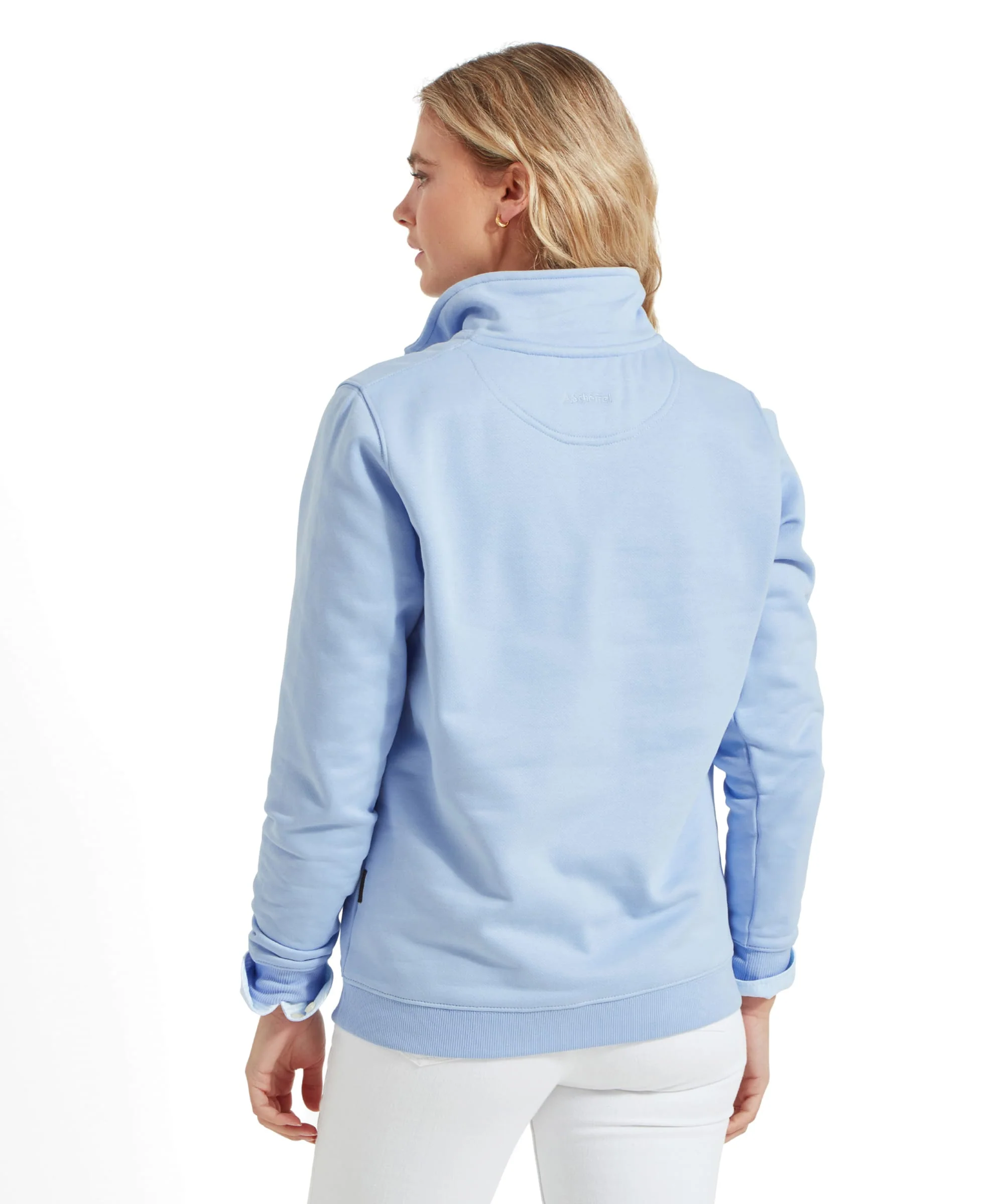 Sennen Cove Quarter Zip Sweatshirt - Sky Blue - Image 5