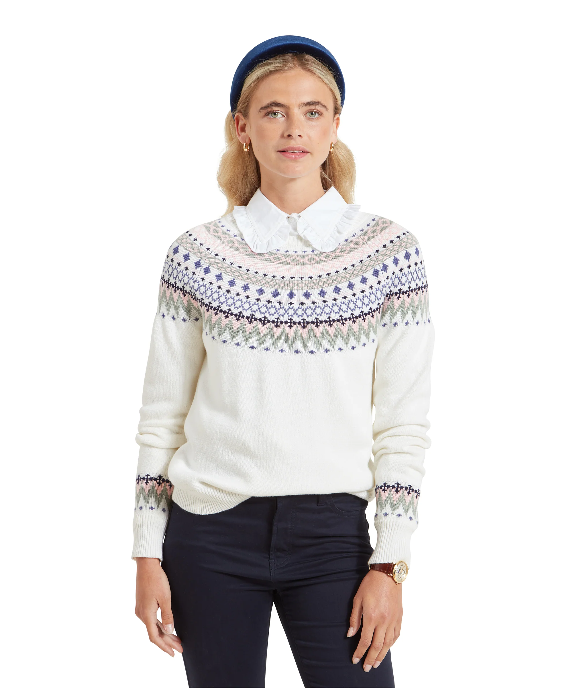 Shetland Fairisle Jumper - Blush/Arctic Fairisle - Image 2