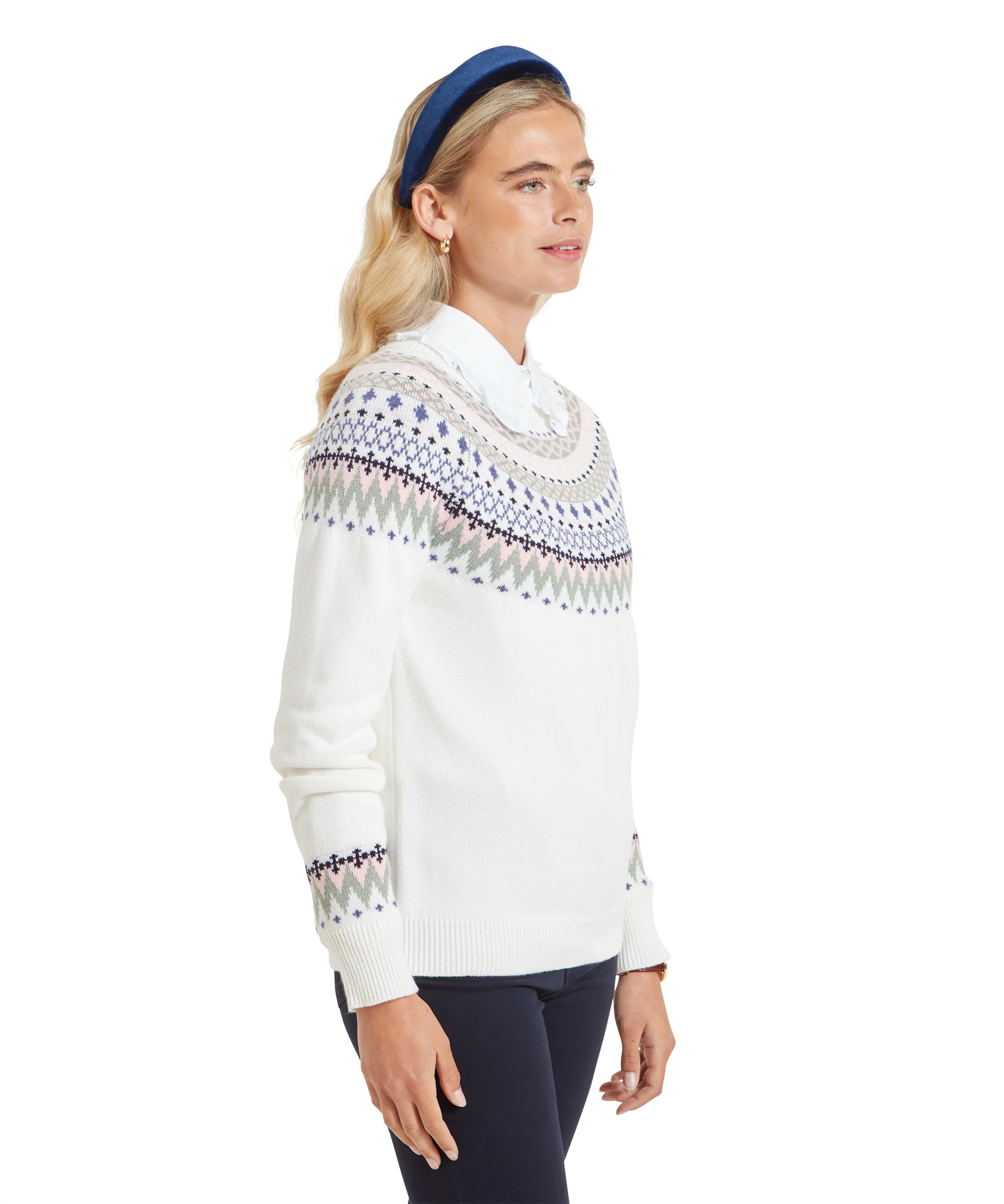 Shetland Fairisle Jumper - Blush/Arctic Fairisle - Image 4