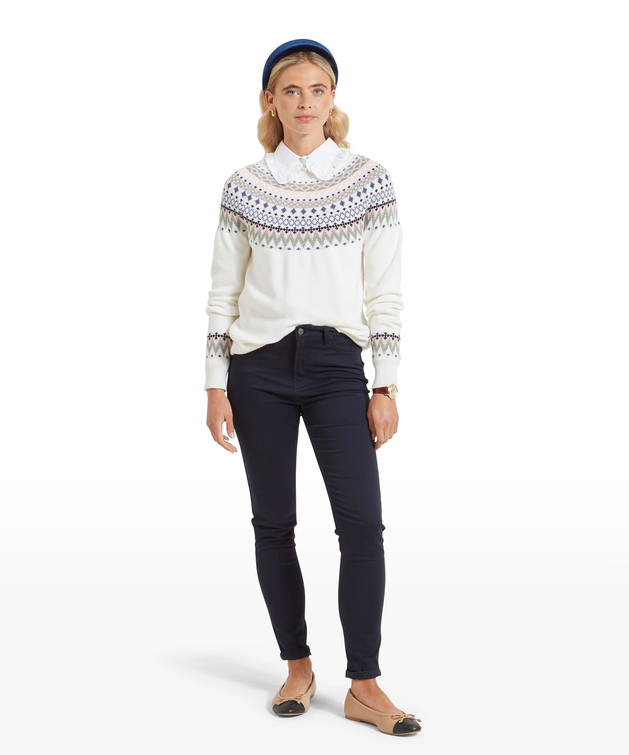 Shetland Fairisle Jumper - Blush/Arctic Fairisle - Image 8