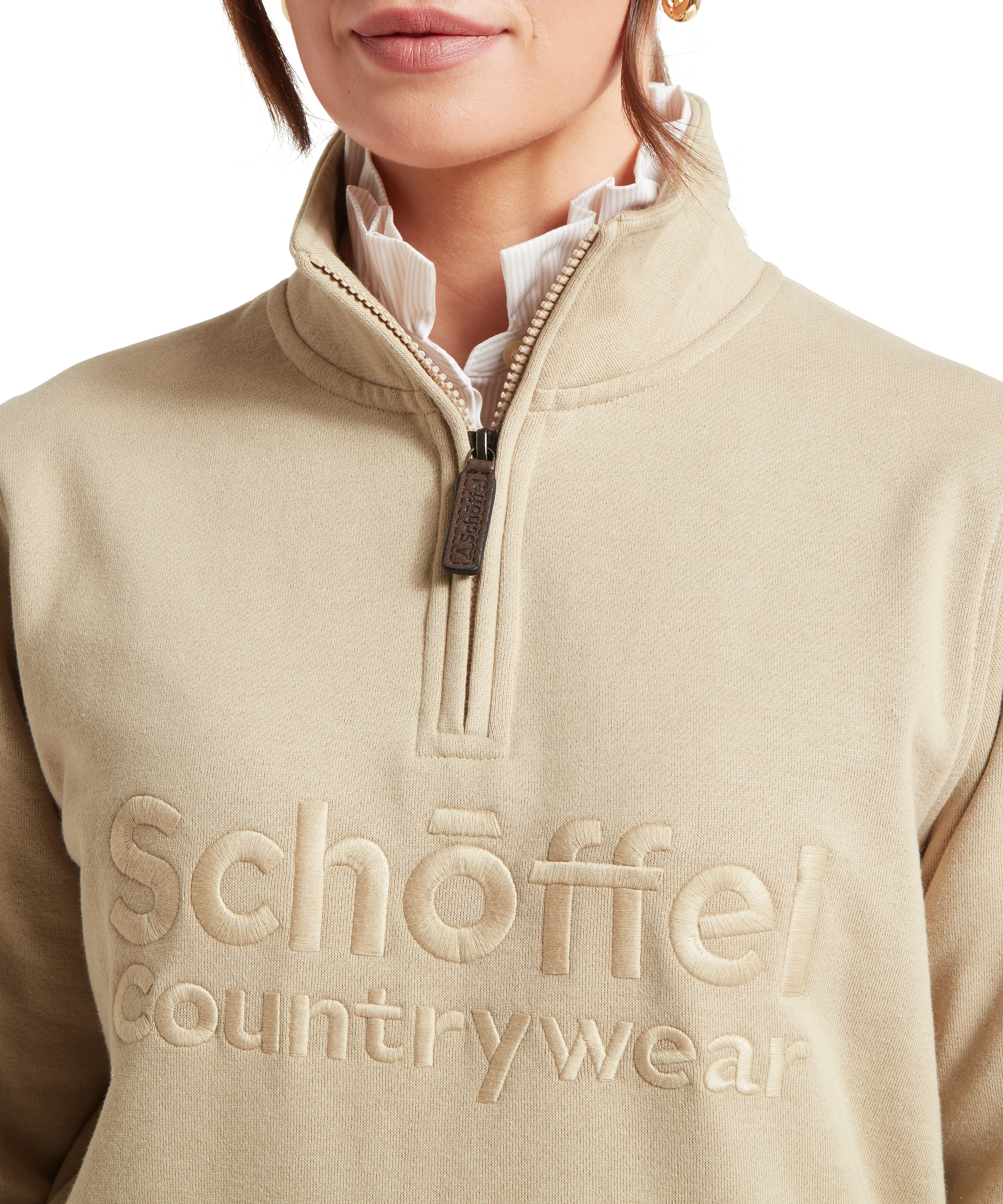 St Issey Quarter Zip Sweatshirt - Cobblestone - Image 6