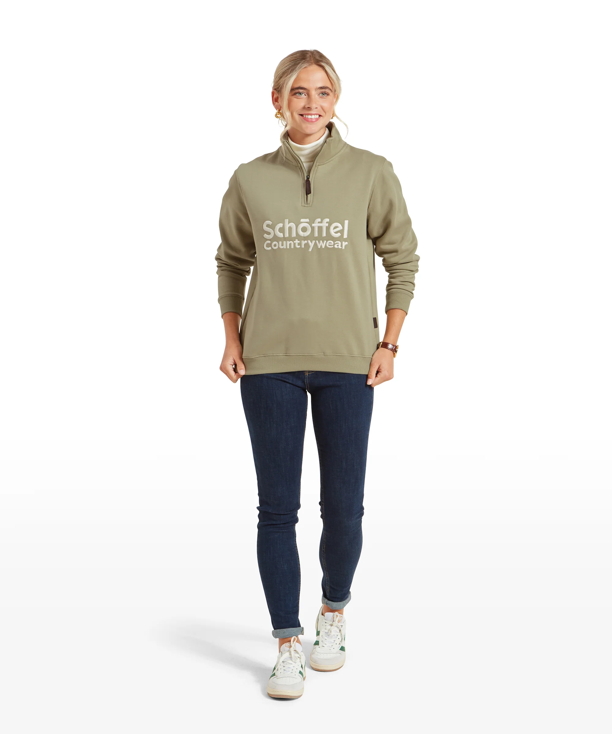 St Issey Quarter Zip Sweatshirt - Light Sage - Image 3