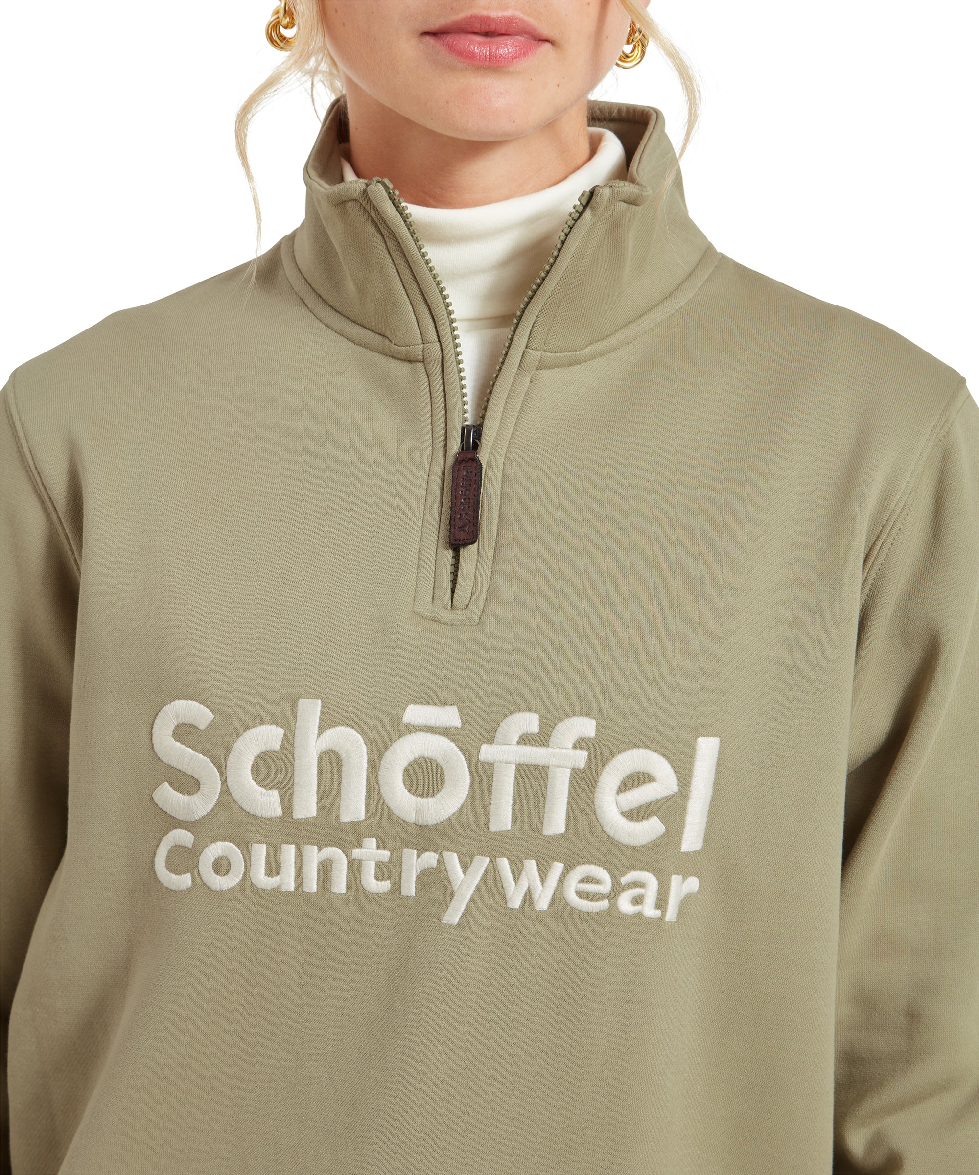 St Issey Quarter Zip Sweatshirt - Light Sage - Image 7