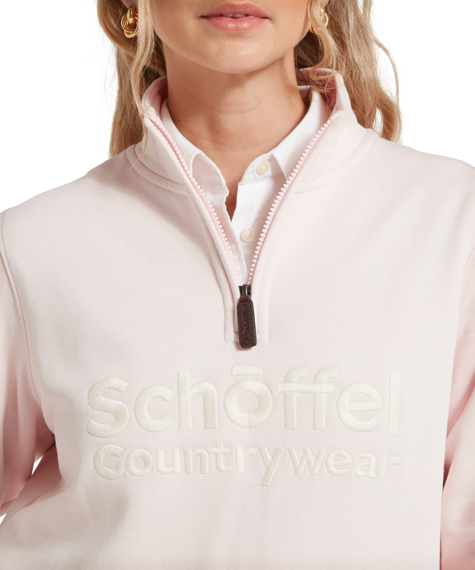 St Issey Quarter Zip Sweatshirt - Mauve Blush - Image 6