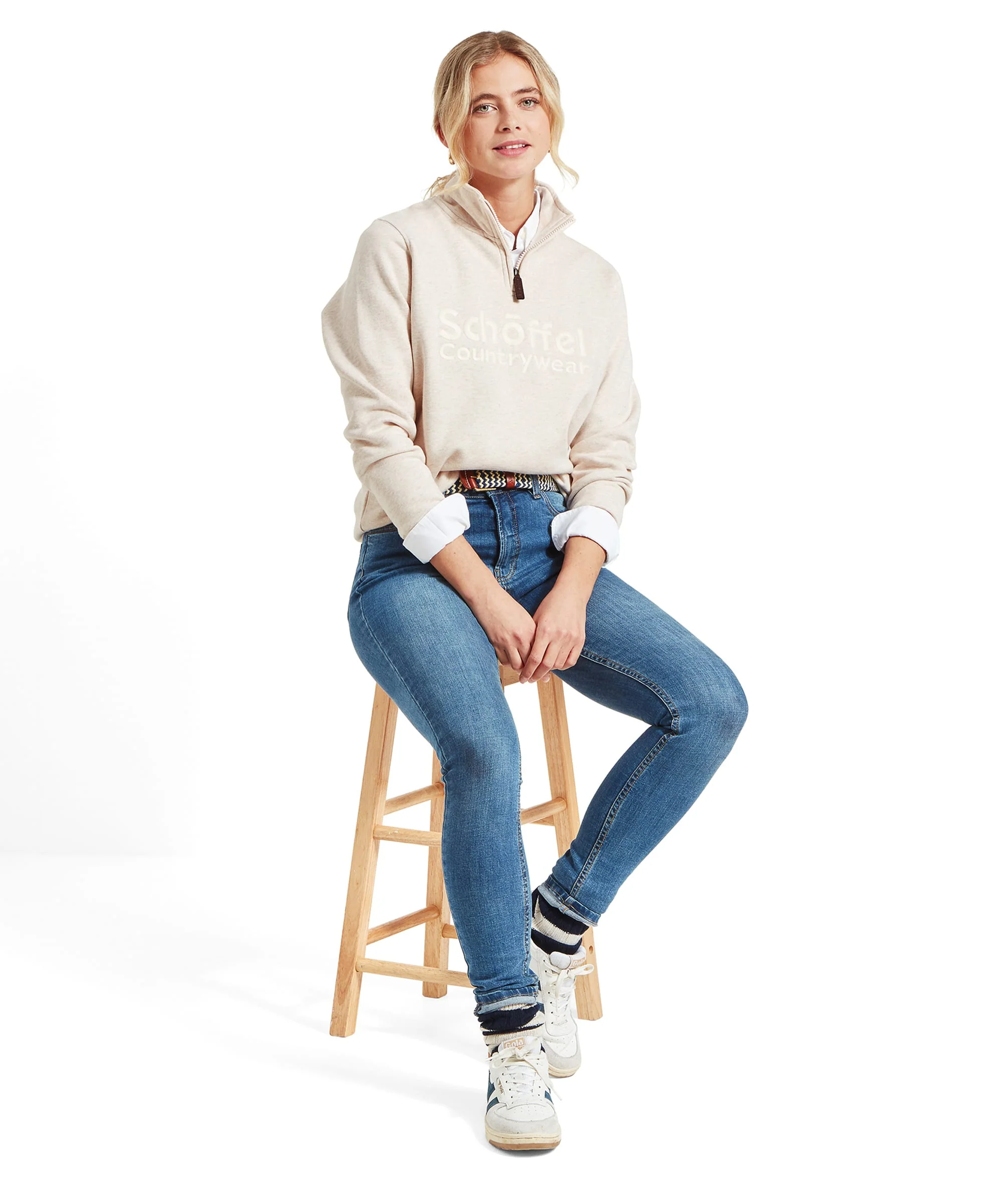 St Issey Quarter Zip Sweatshirt - Oat Marl - Image 3
