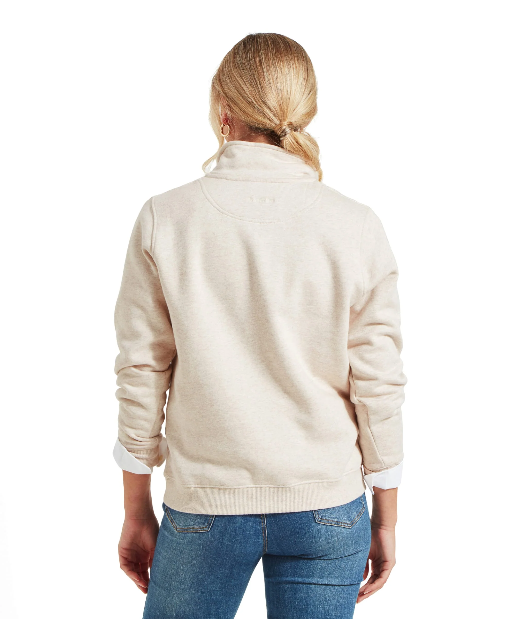 St Issey Quarter Zip Sweatshirt - Oat Marl - Image 5