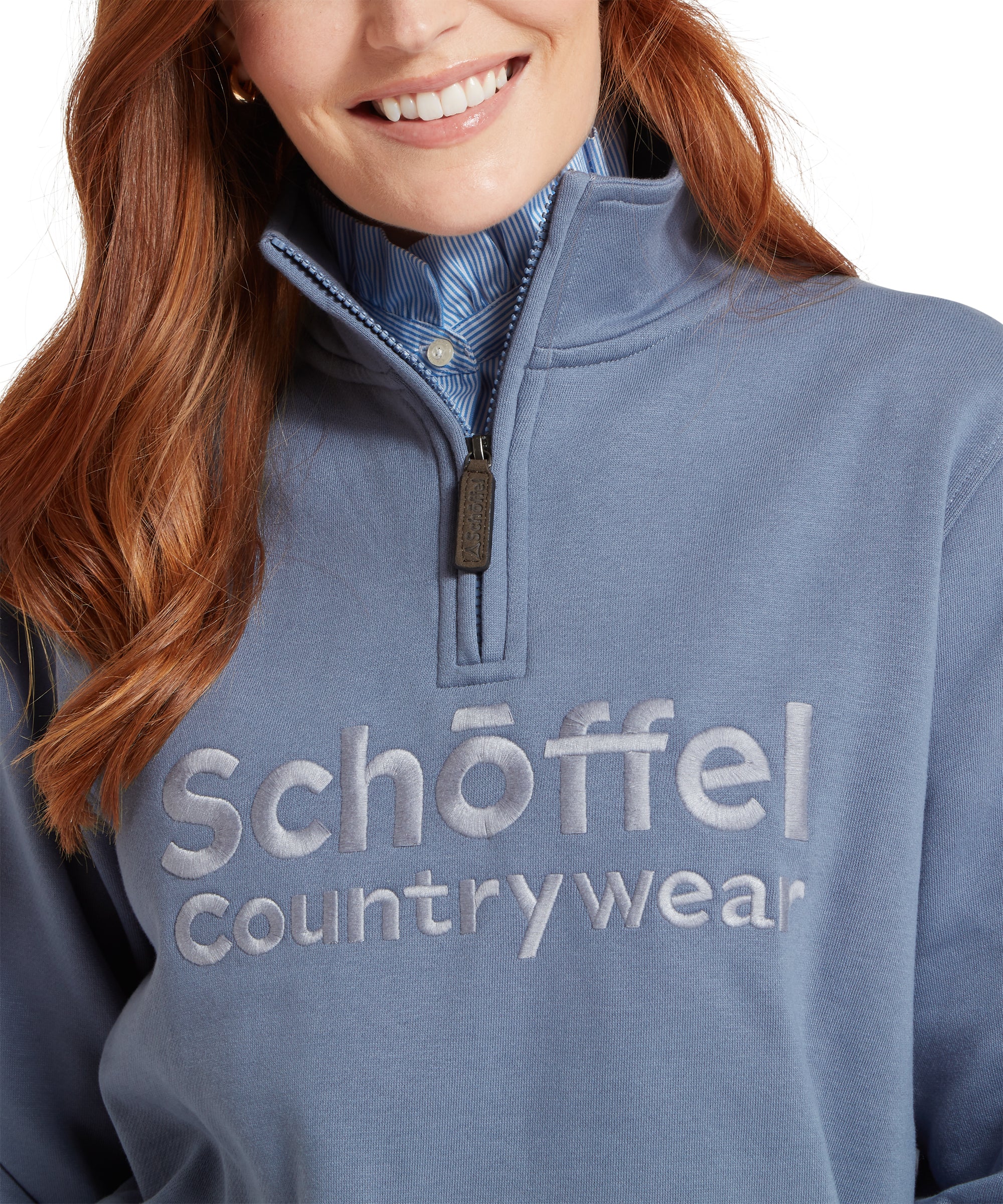 St Issey Quarter Zip Sweatshirt - Storm Blue - Image 7
