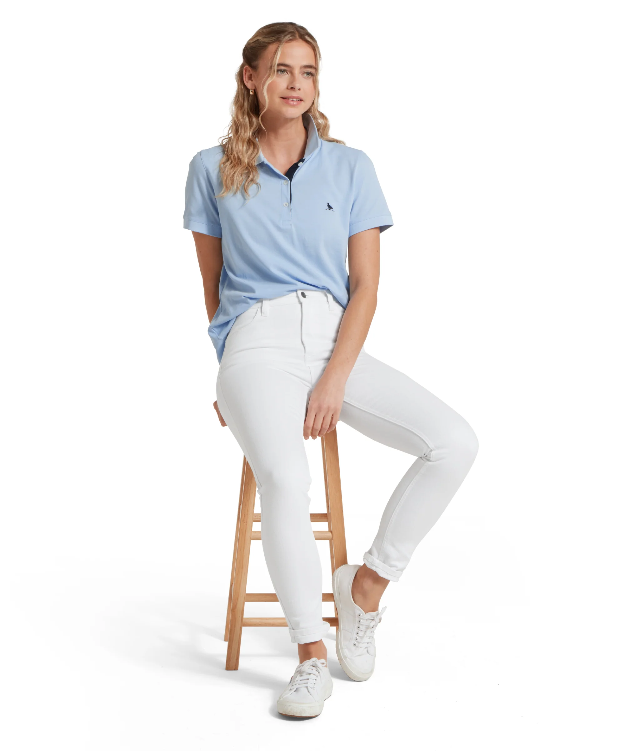 Women's St Ives Polo Shirt - Sky Blue - Image 3