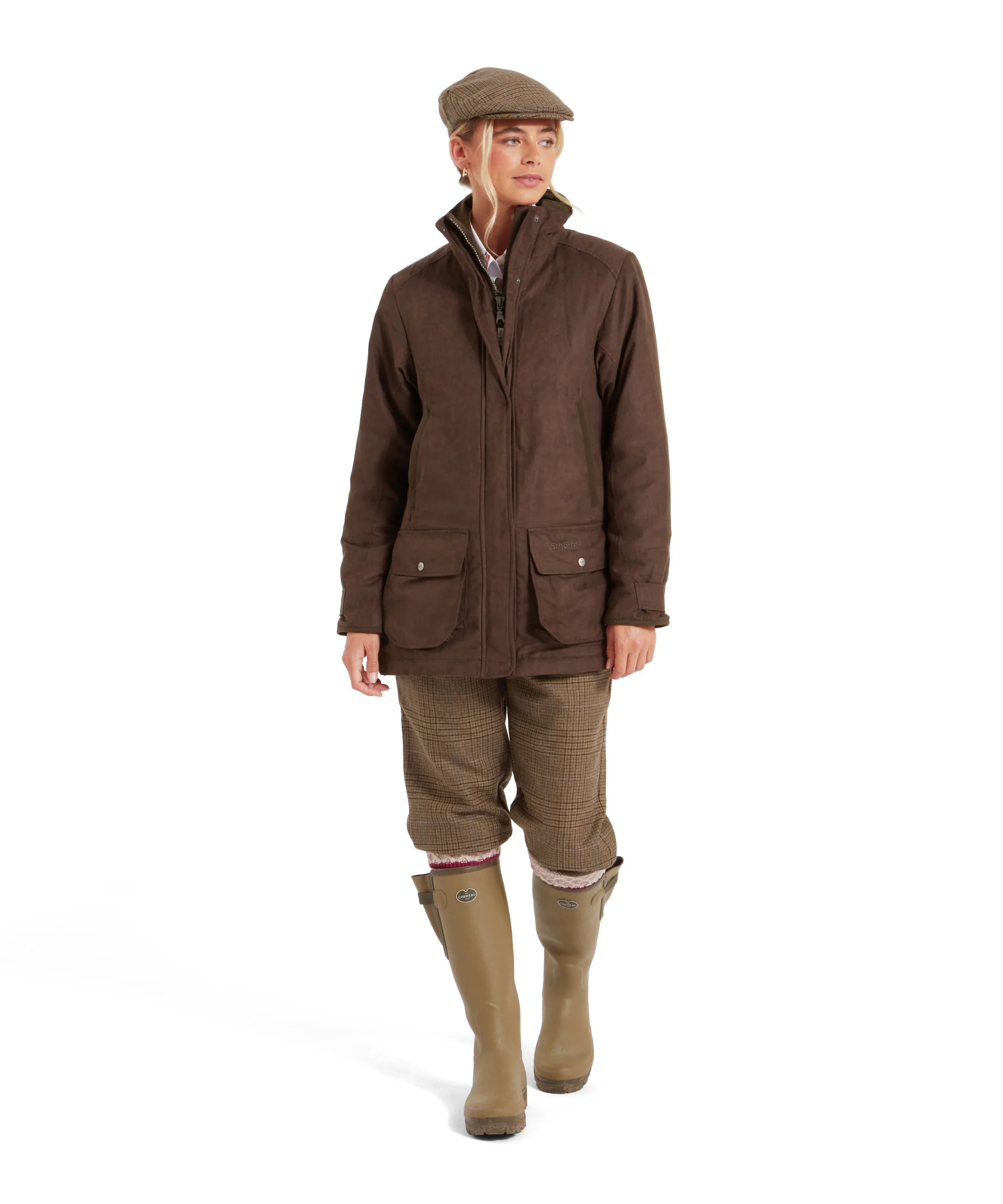Teal Shooting Coat - Coffee Bean - Image 3