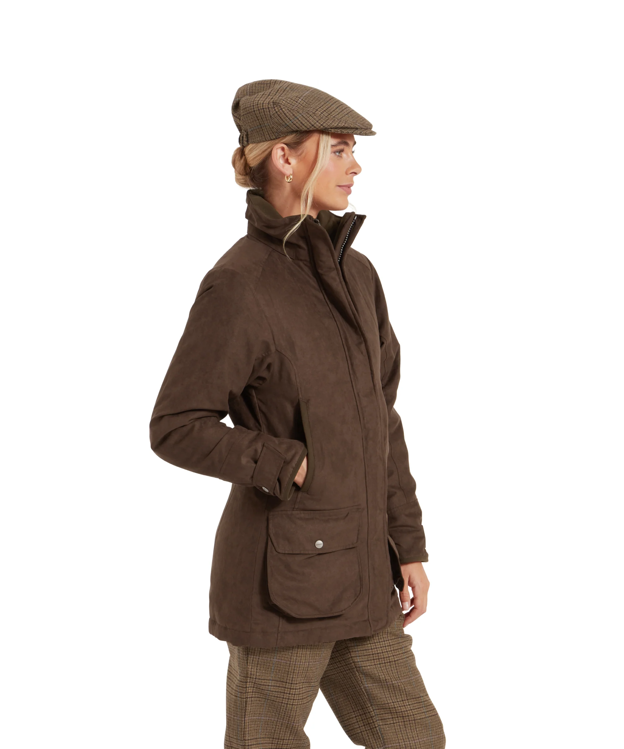Teal Shooting Coat - Coffee Bean - Image 4