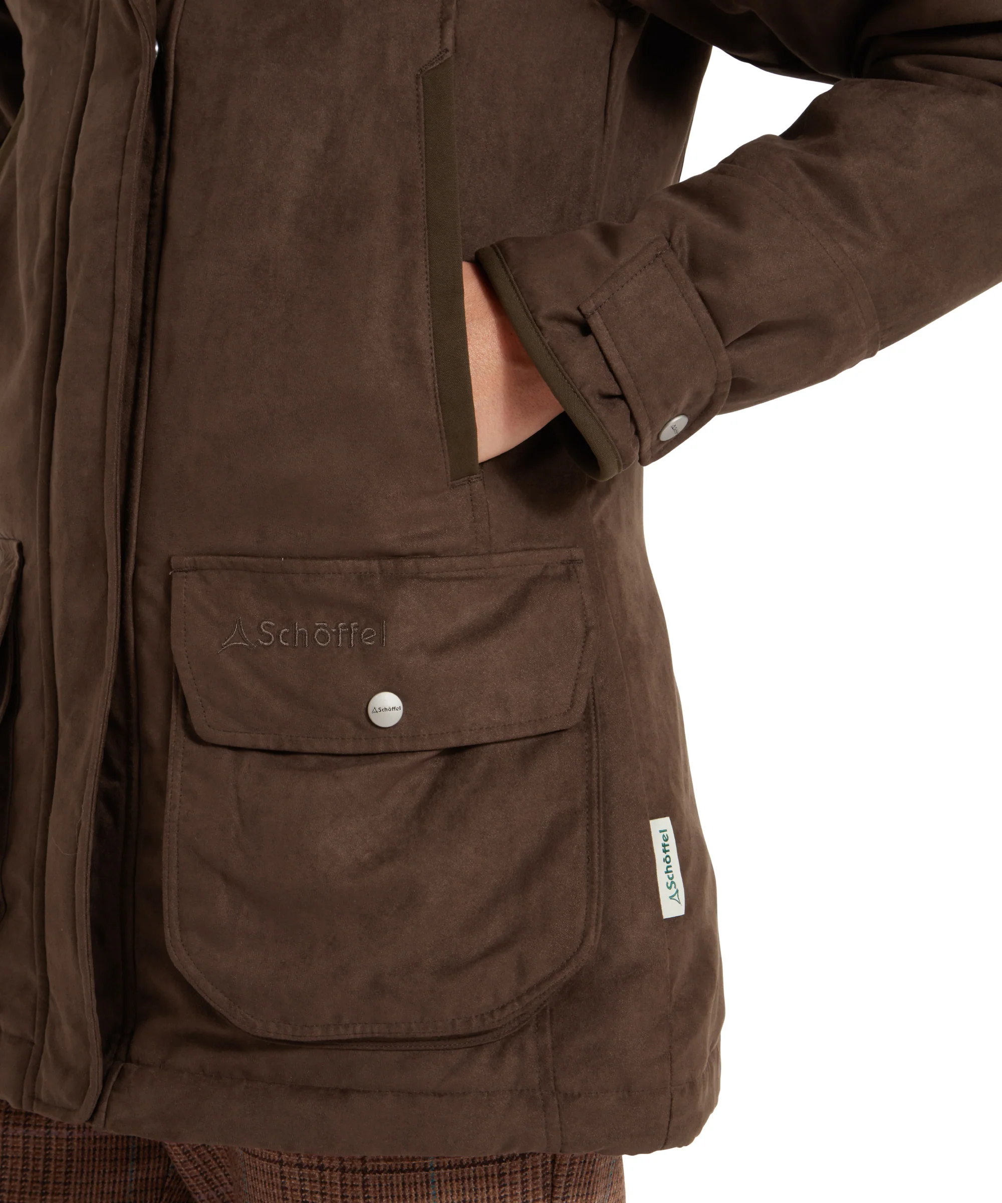 Teal Shooting Coat - Coffee Bean - Image 6
