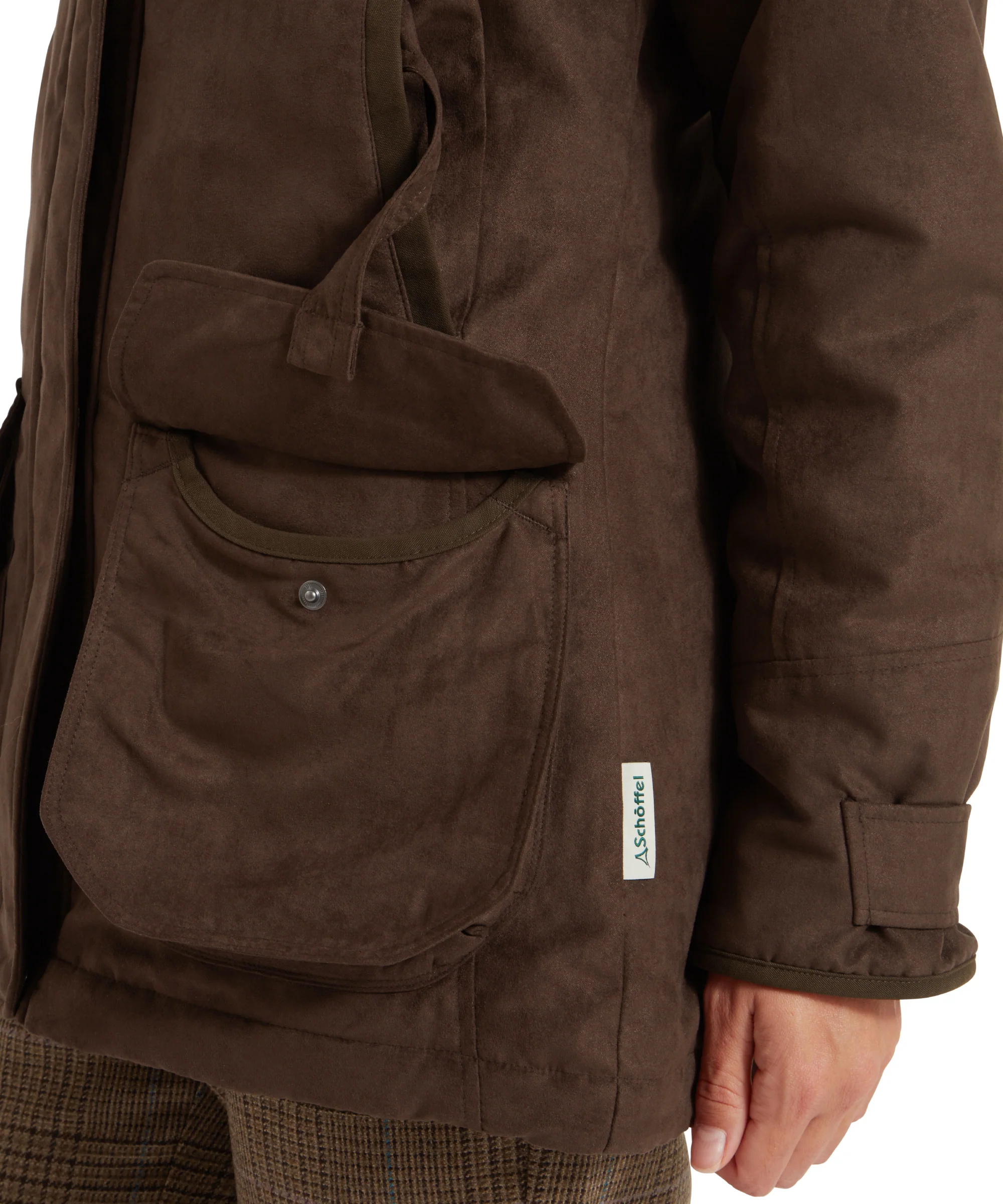 Teal Shooting Coat - Coffee Bean - Image 7