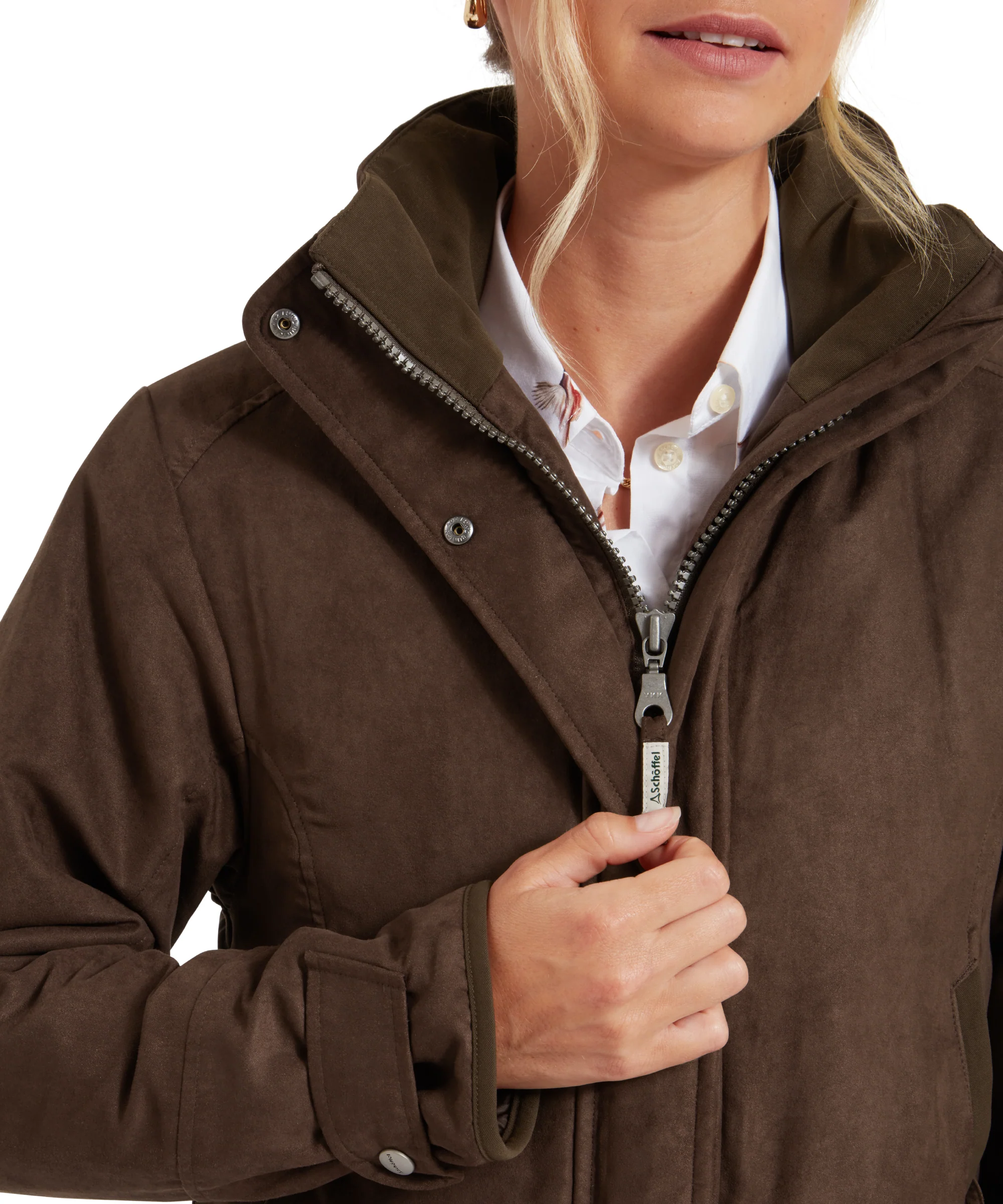 Teal Shooting Coat - Coffee Bean - Image 8