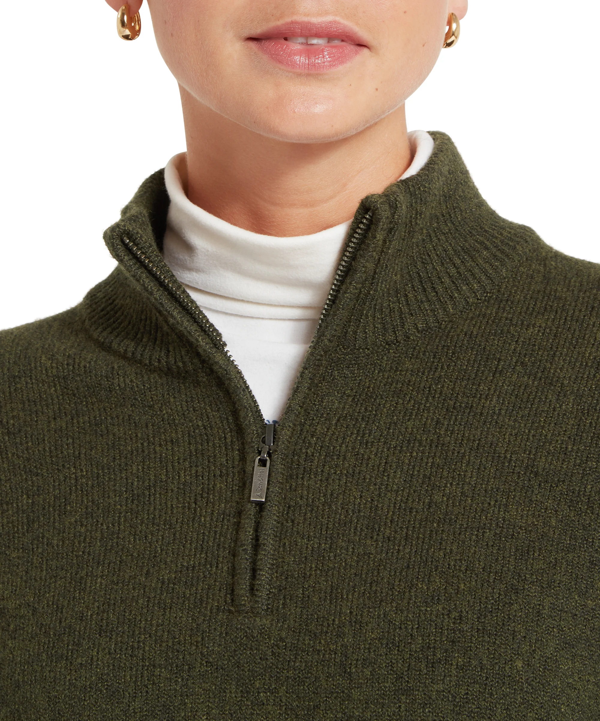 Thoralby Quarter Zip Jumper - Loden - Image 6