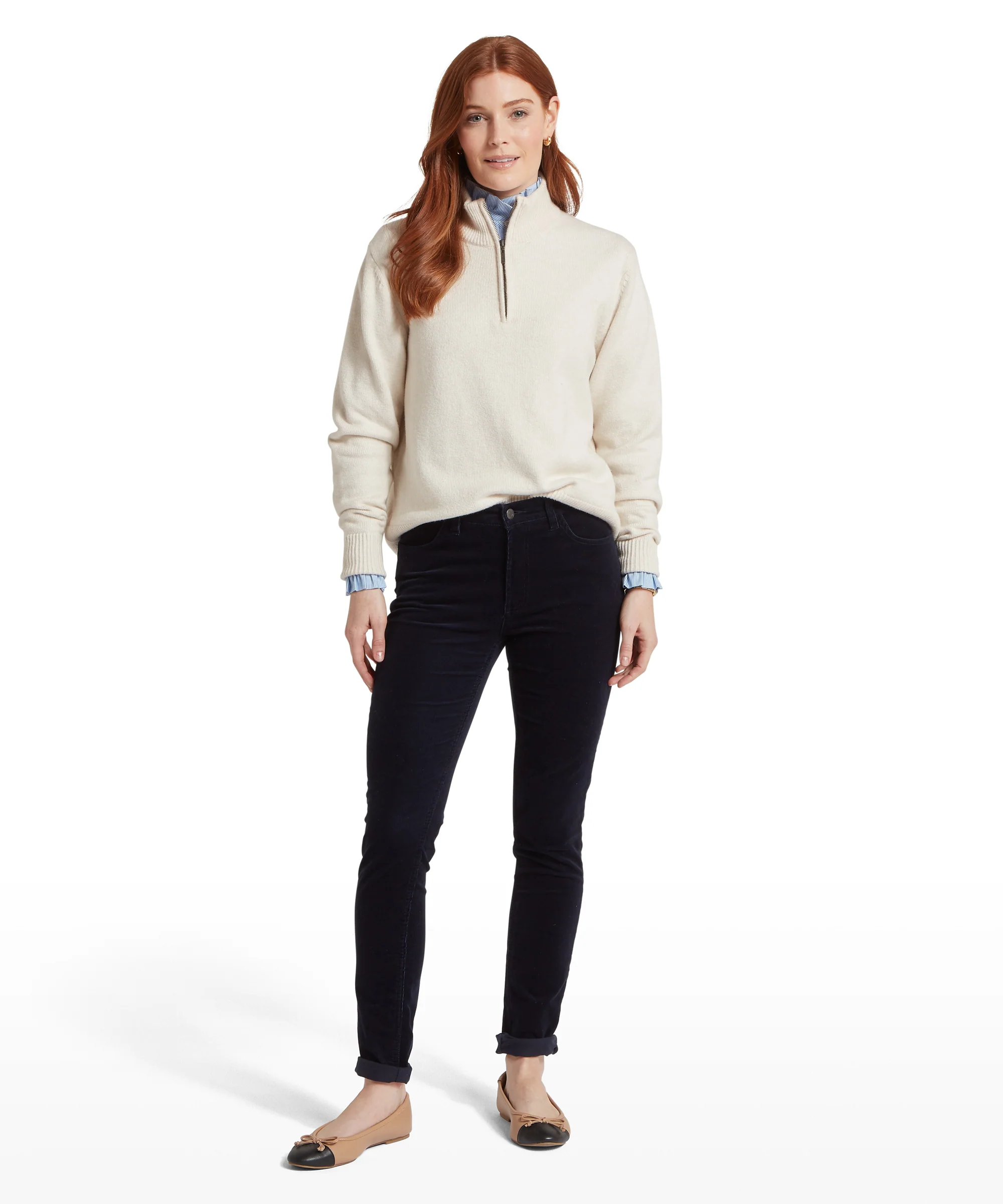 Thoralby Quarter Zip Jumper - Soft White - Image 3