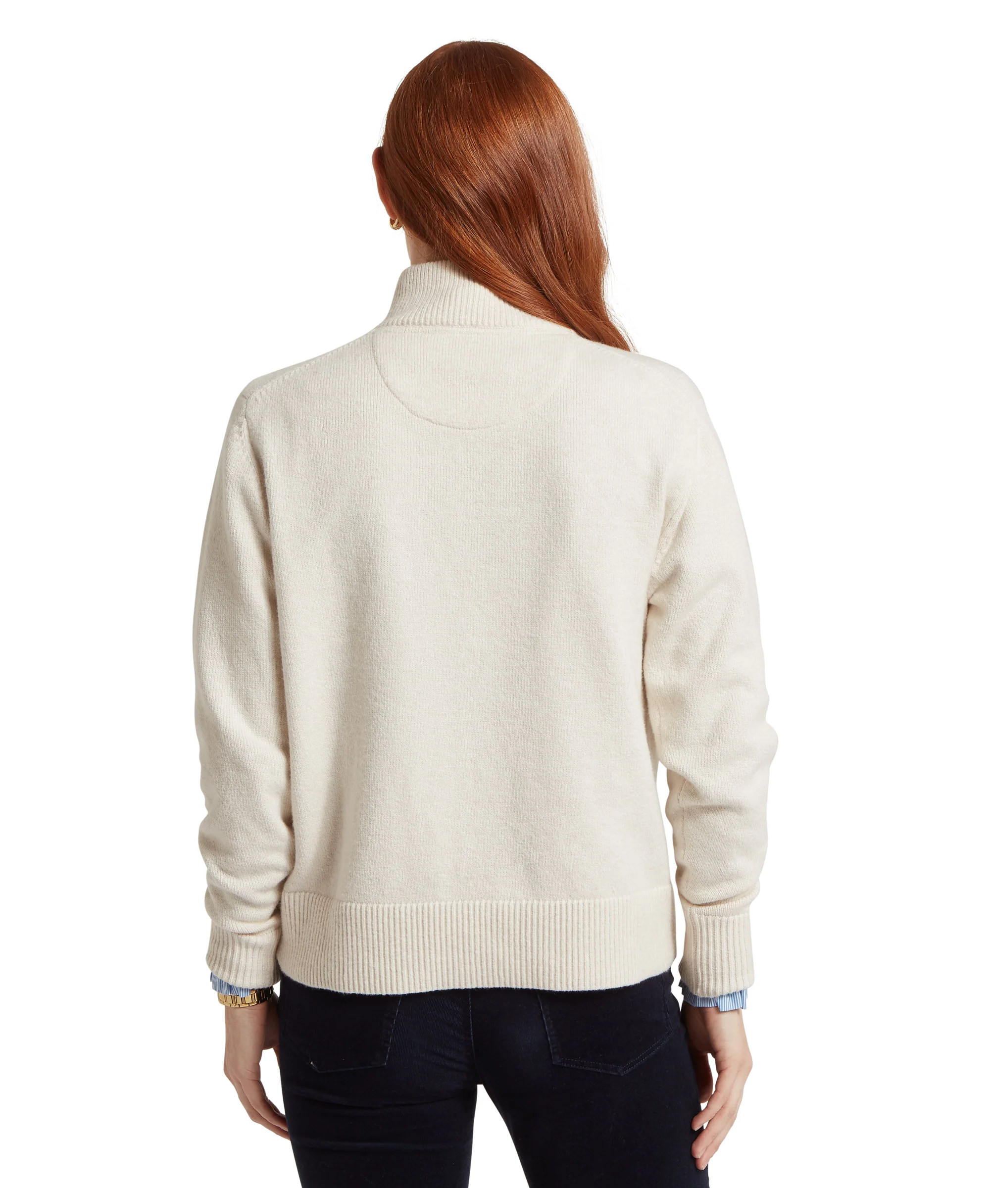 Thoralby Quarter Zip Jumper - Soft White - Image 5