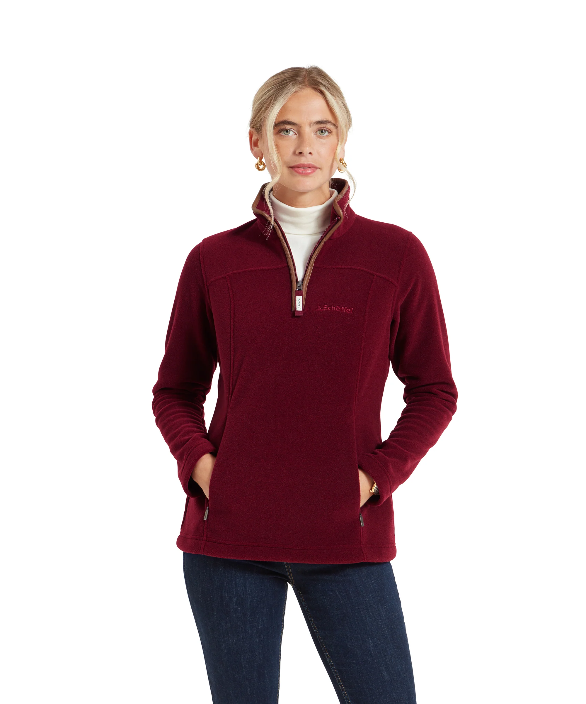 Tilton II Quarter Zip Fleece - Claret - Image 3