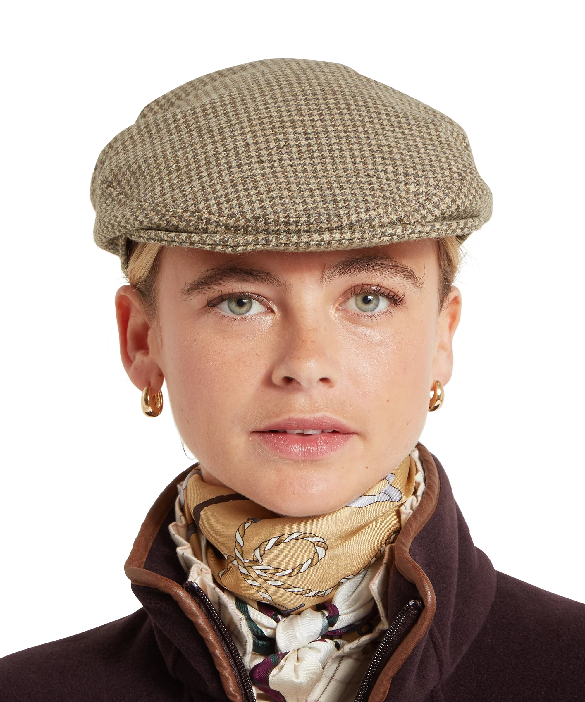 Women's Tweed Cap - Houndstooth Tweed - Image 2