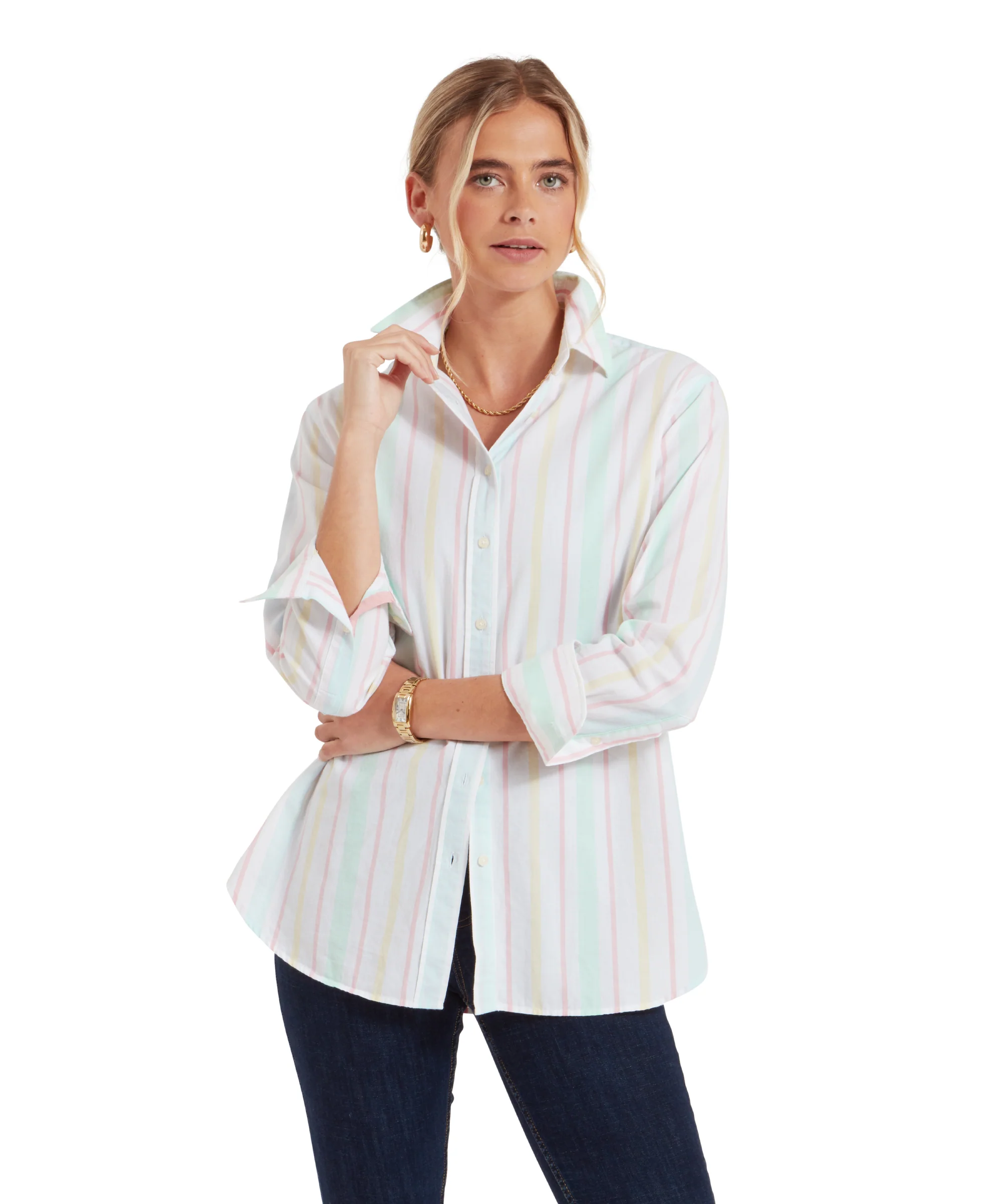 Walberswick Cotton Shirt - Multi Stripe - Image 2