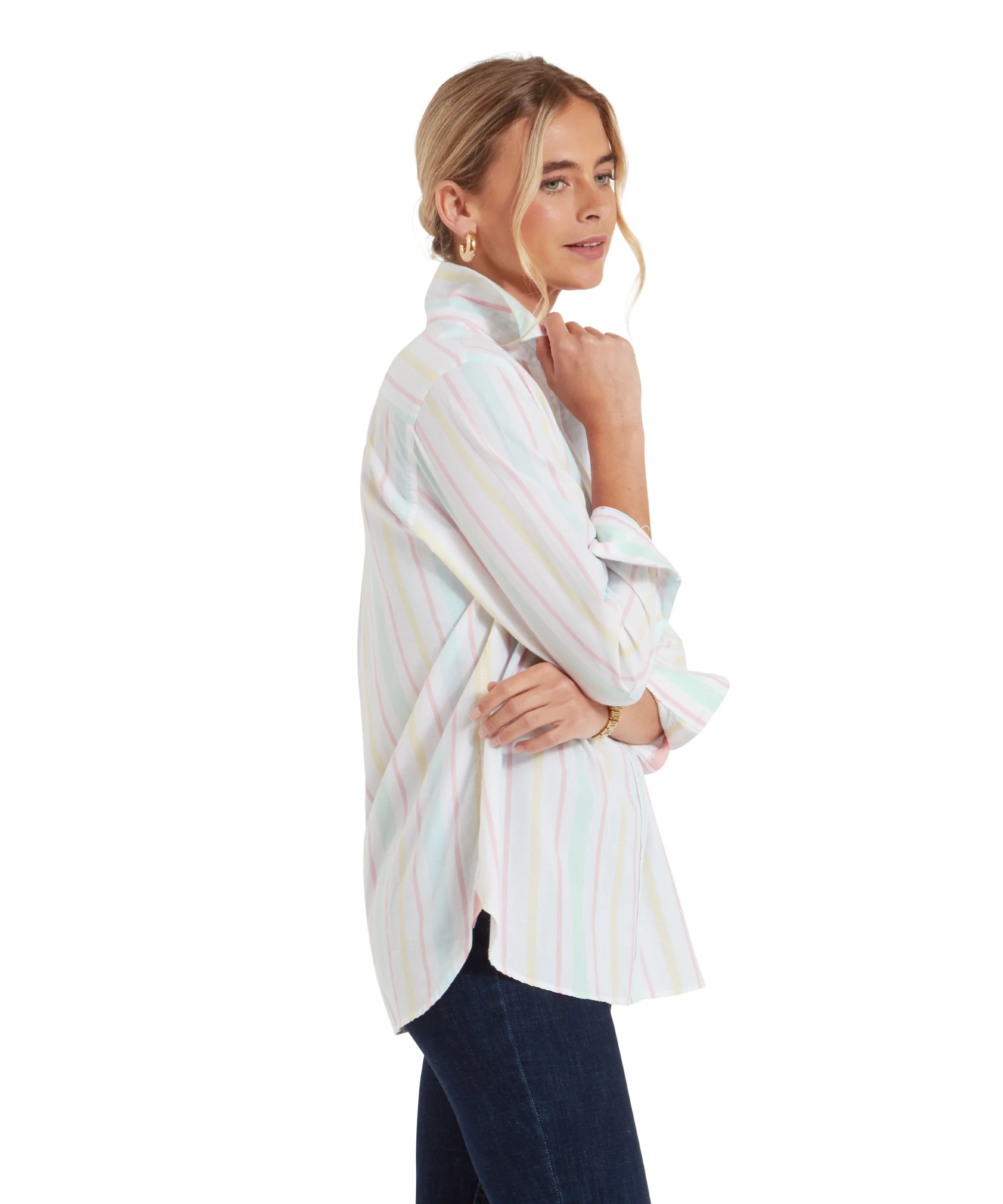 Walberswick Cotton Shirt - Multi Stripe - Image 4
