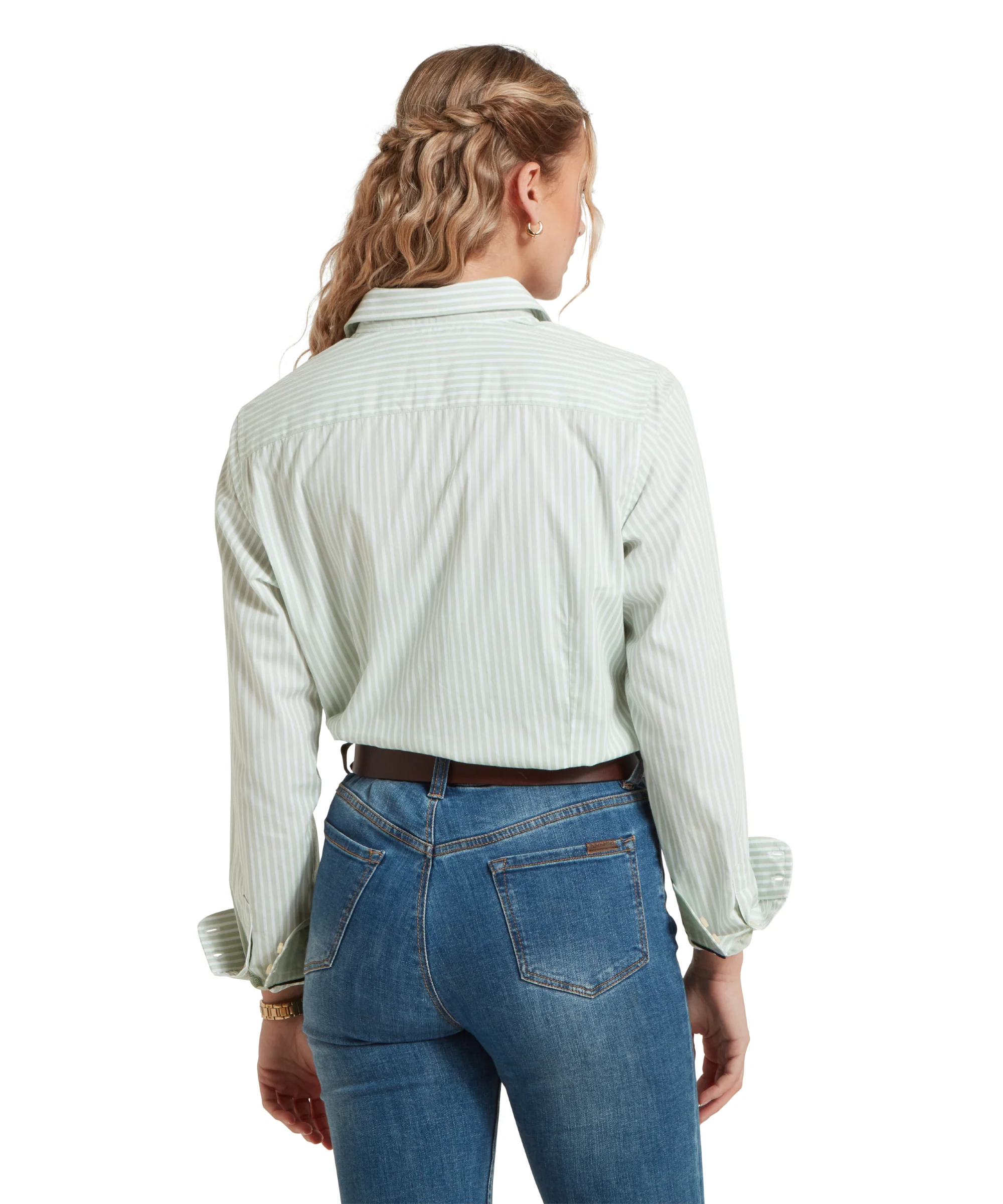Women's Holme Striped Shirt - Aqua Sage - Image 5